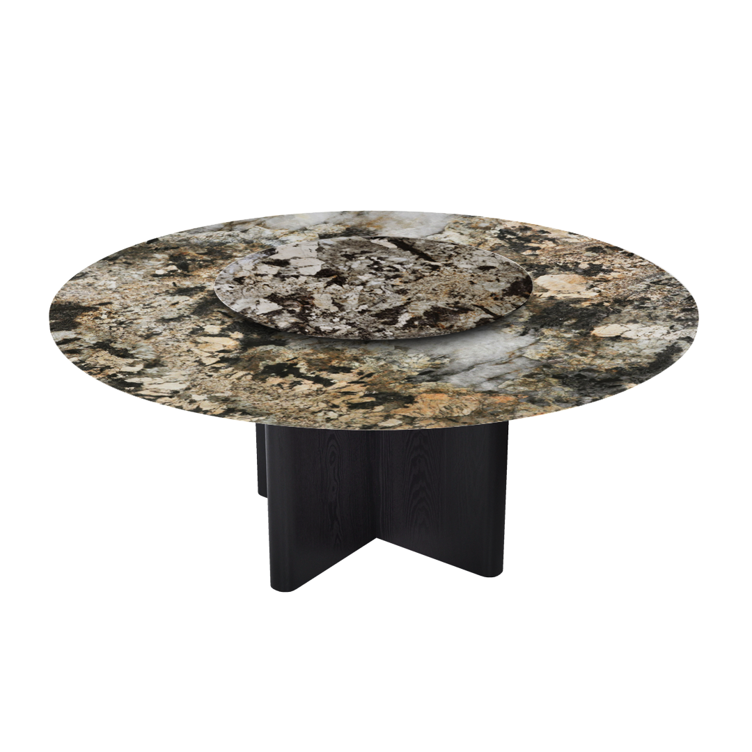 6ft Round Pandora Natural Marble Dining Table
