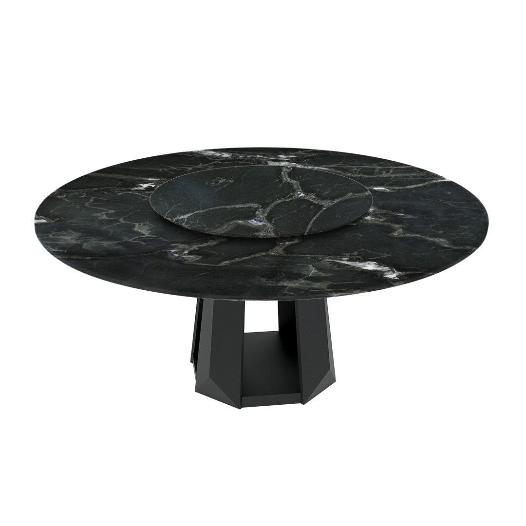 6ft Round Verde Levanto Natural Marble Dining Table