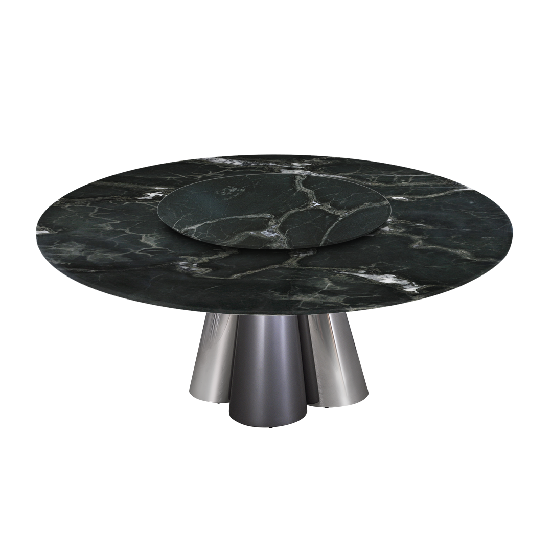 6ft Round Verde Levanto Natural Marble Dining Table