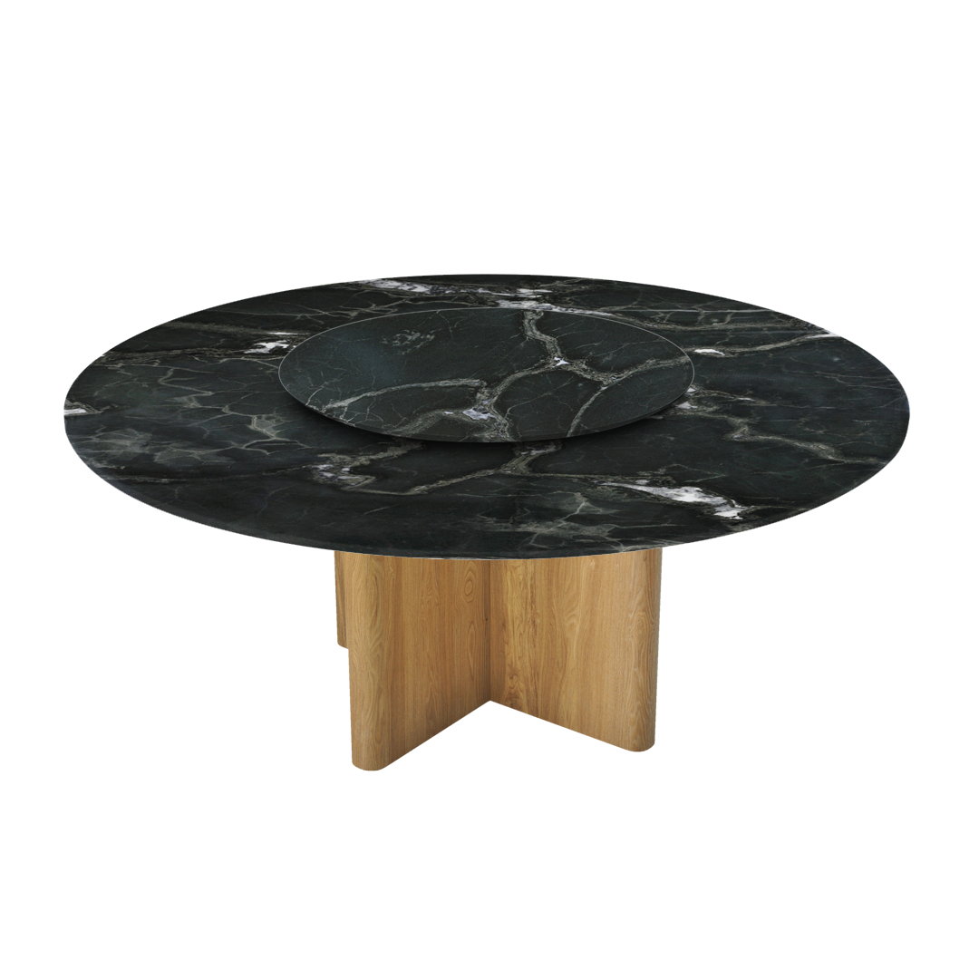 6ft Round Verde Levanto Natural Marble Dining Table