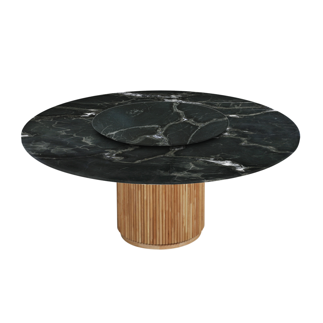 6ft Round Verde Levanto Natural Marble Dining Table