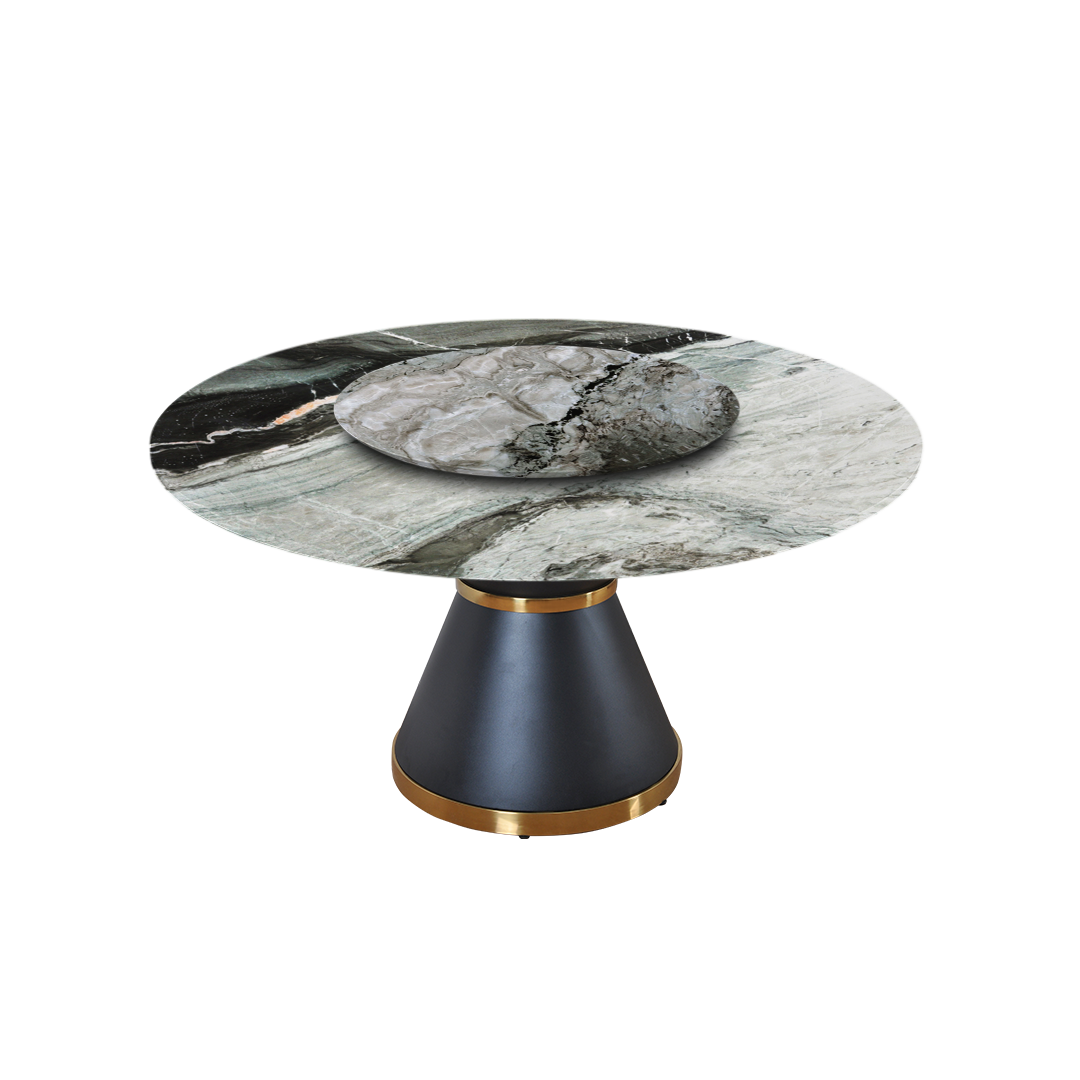 5ft Round Forest Green Natural Marble Dining Table