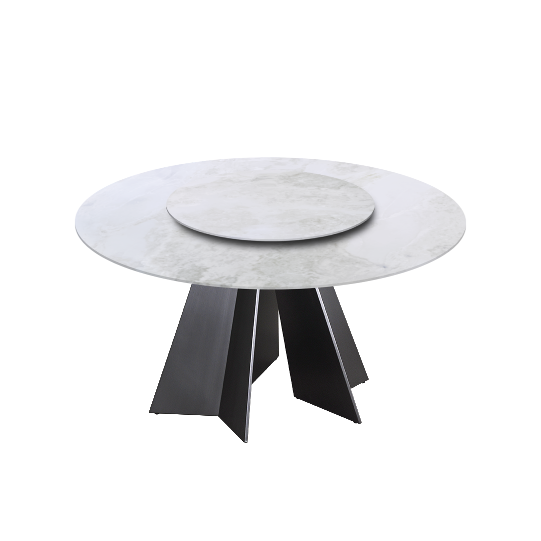 5ft Round Fendi White Natural Marble Dining Table