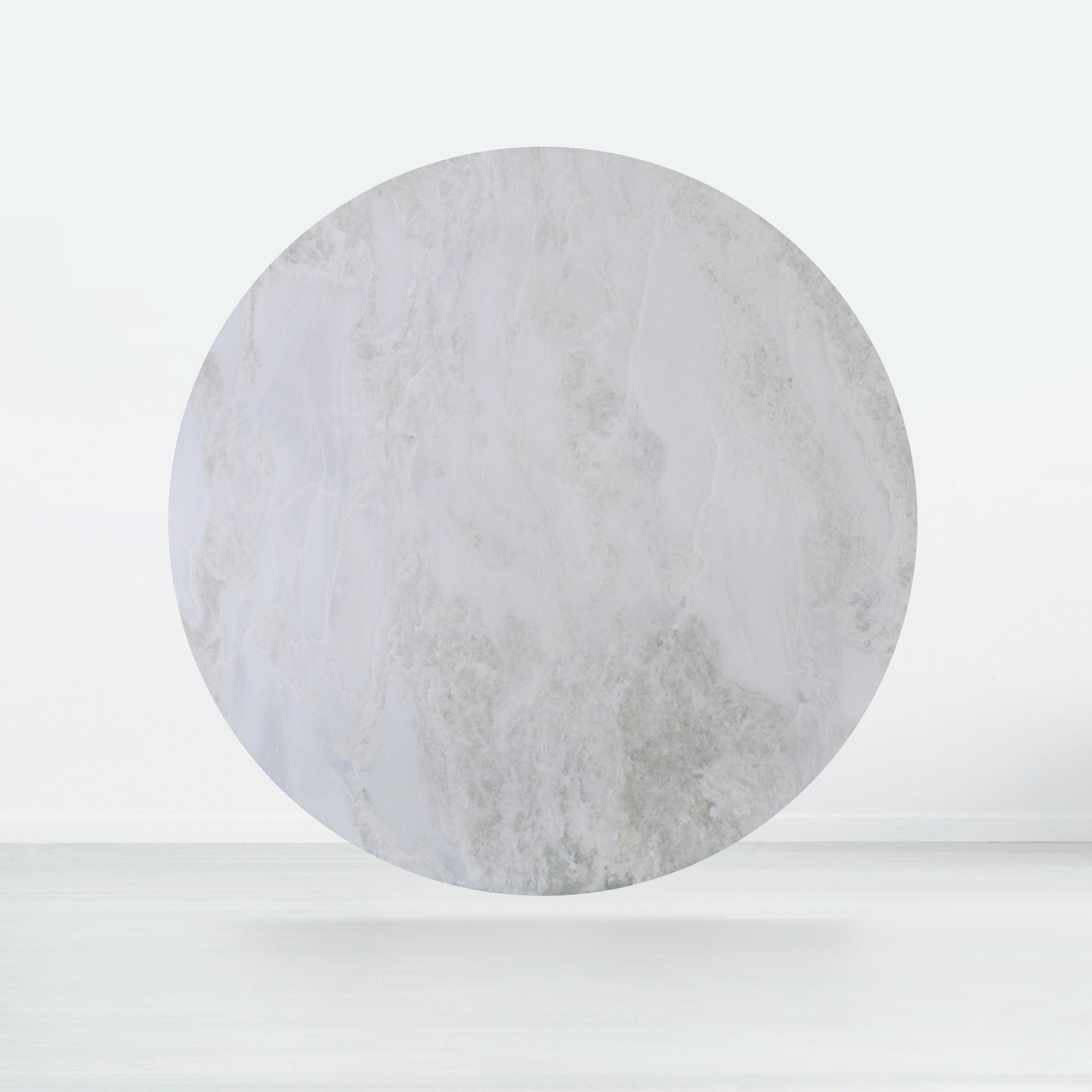 6ft Round Fendi White Natural Marble Dining Table