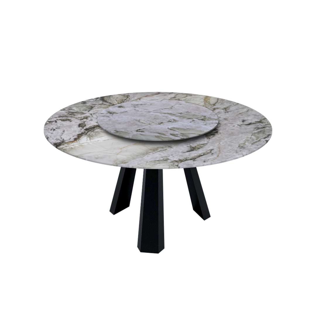5ft Round Cristallo Tiffany Natural Marble Dining Table