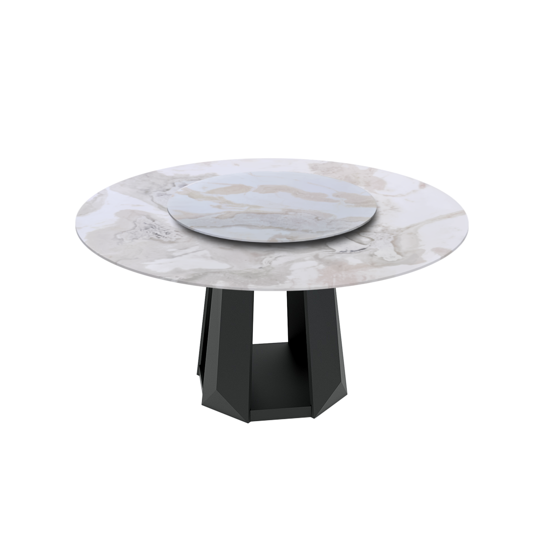 5ft Round Fendi White (Old Quarry) Natural Marble Dining Table