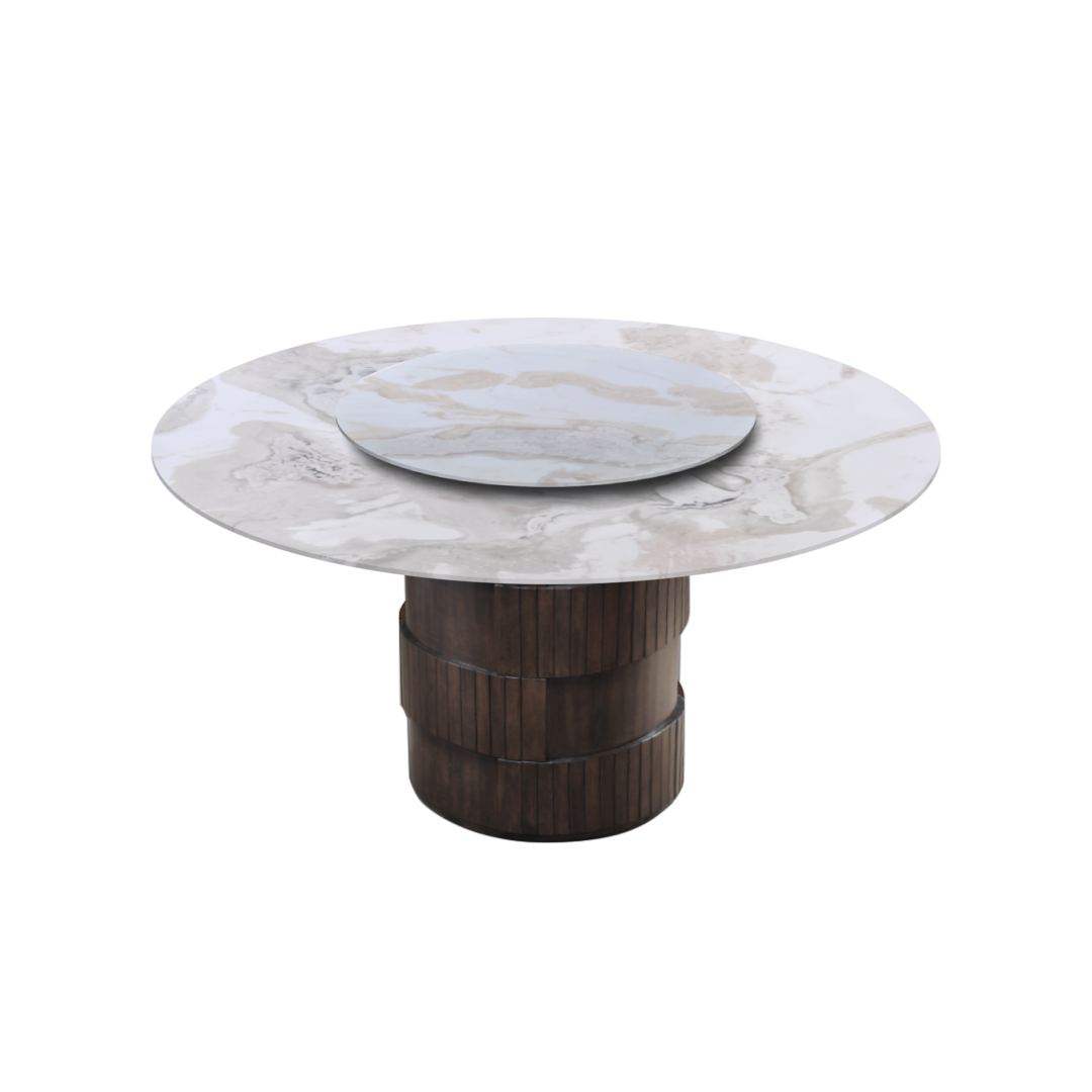 5ft Round Fendi White (Old Quarry) Natural Marble Dining Table