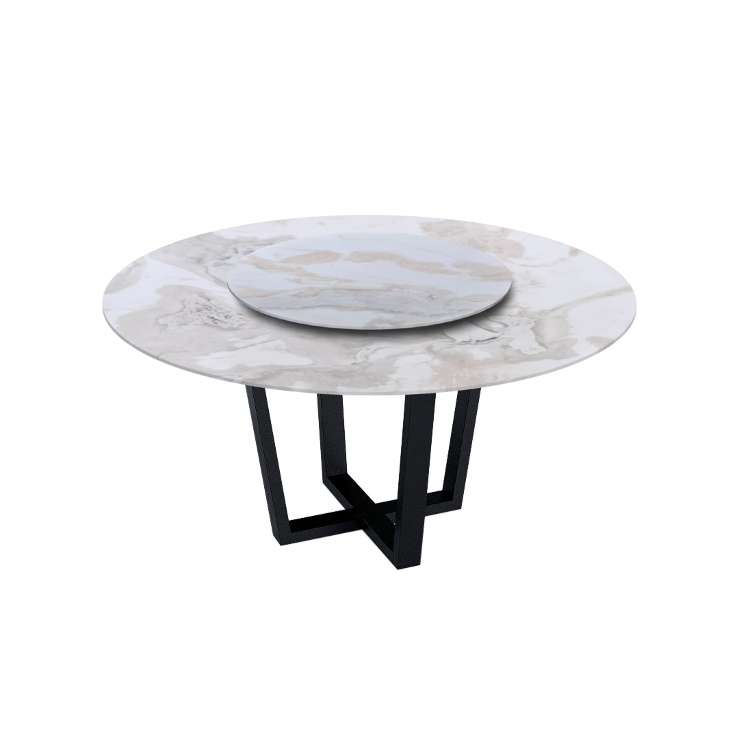 5ft Round Fendi White (Old Quarry) Natural Marble Dining Table