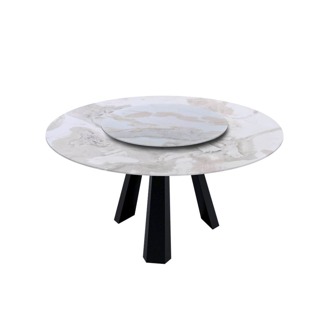 5ft Round Fendi White (Old Quarry) Natural Marble Dining Table