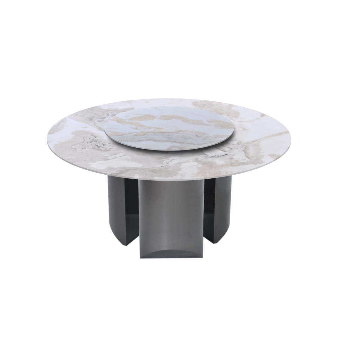 5ft Round Fendi White (Old Quarry) Natural Marble Dining Table