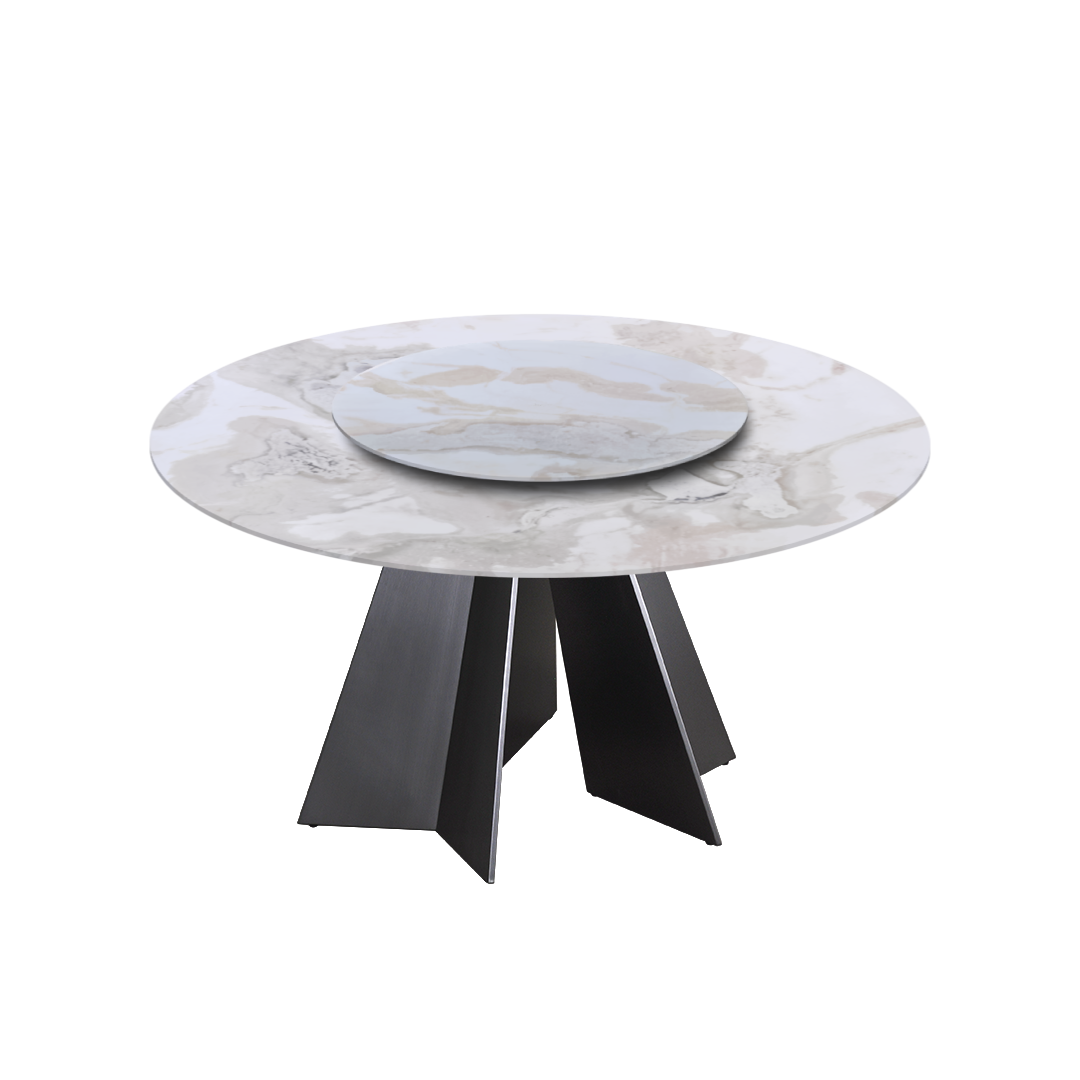 5ft Round Fendi White (Old Quarry) Natural Marble Dining Table