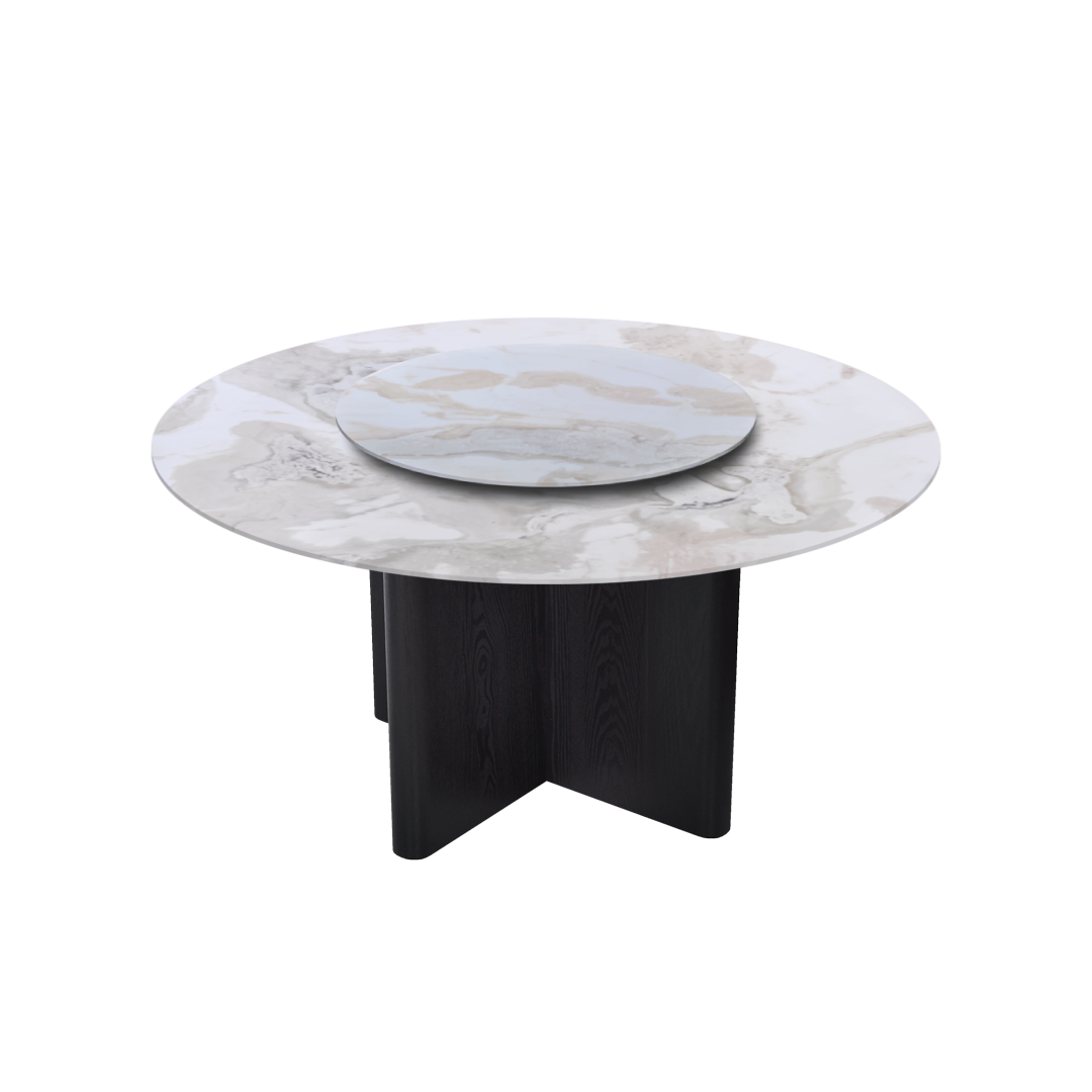 5ft Round Fendi White (Old Quarry) Natural Marble Dining Table