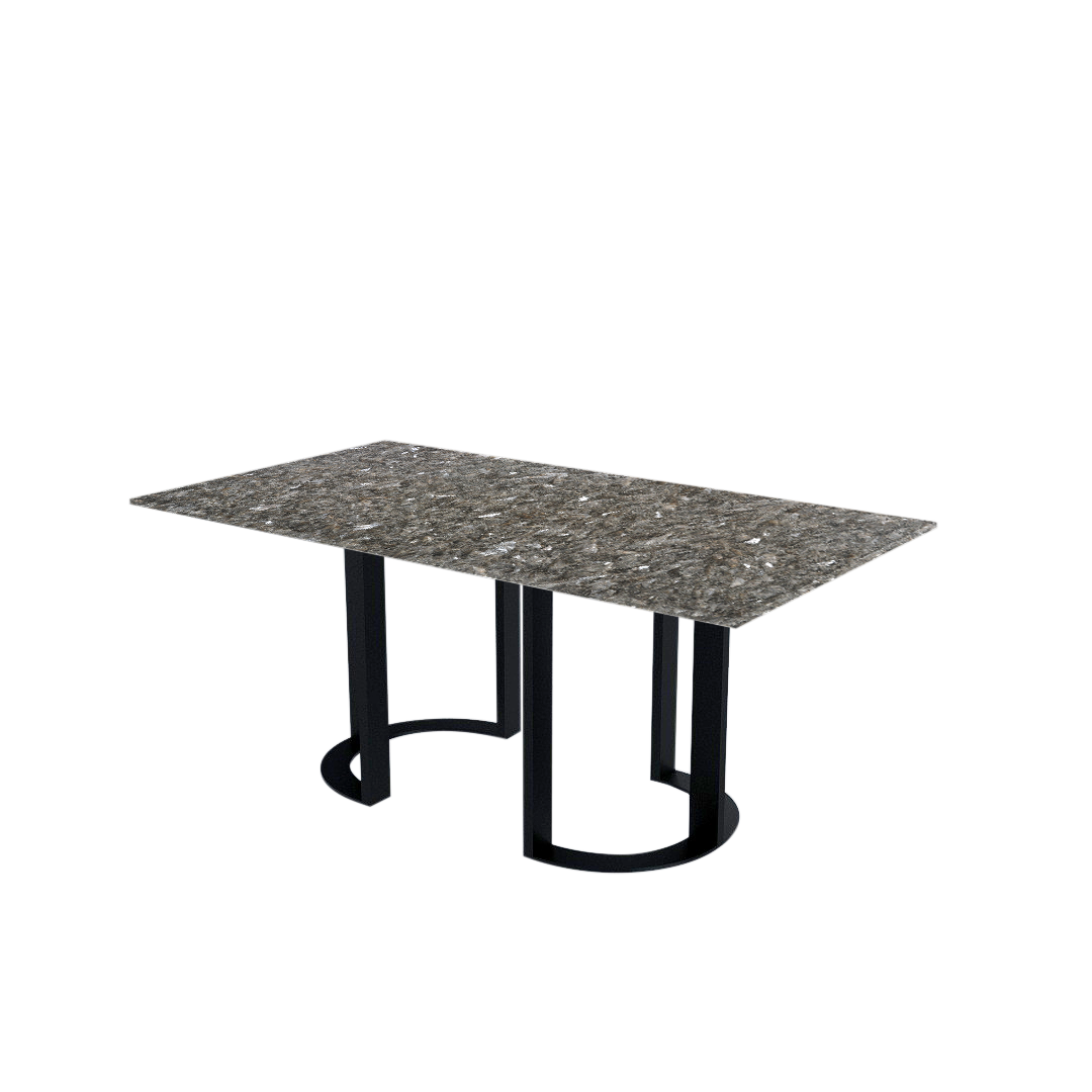 6ft Rectangular Pearl Stone Natural Marble Dining Table