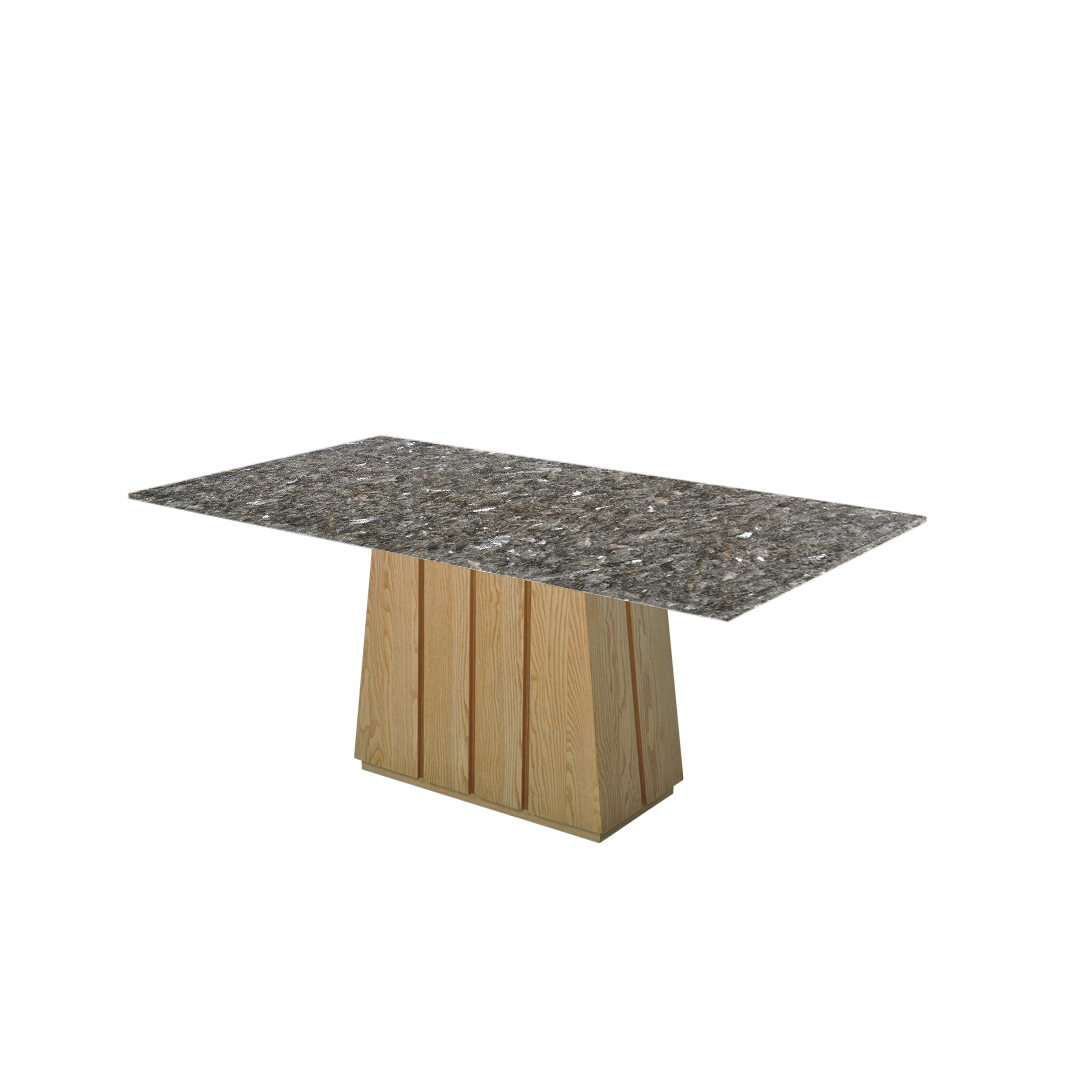 6ft Rectangular Pearl Stone Natural Marble Dining Table