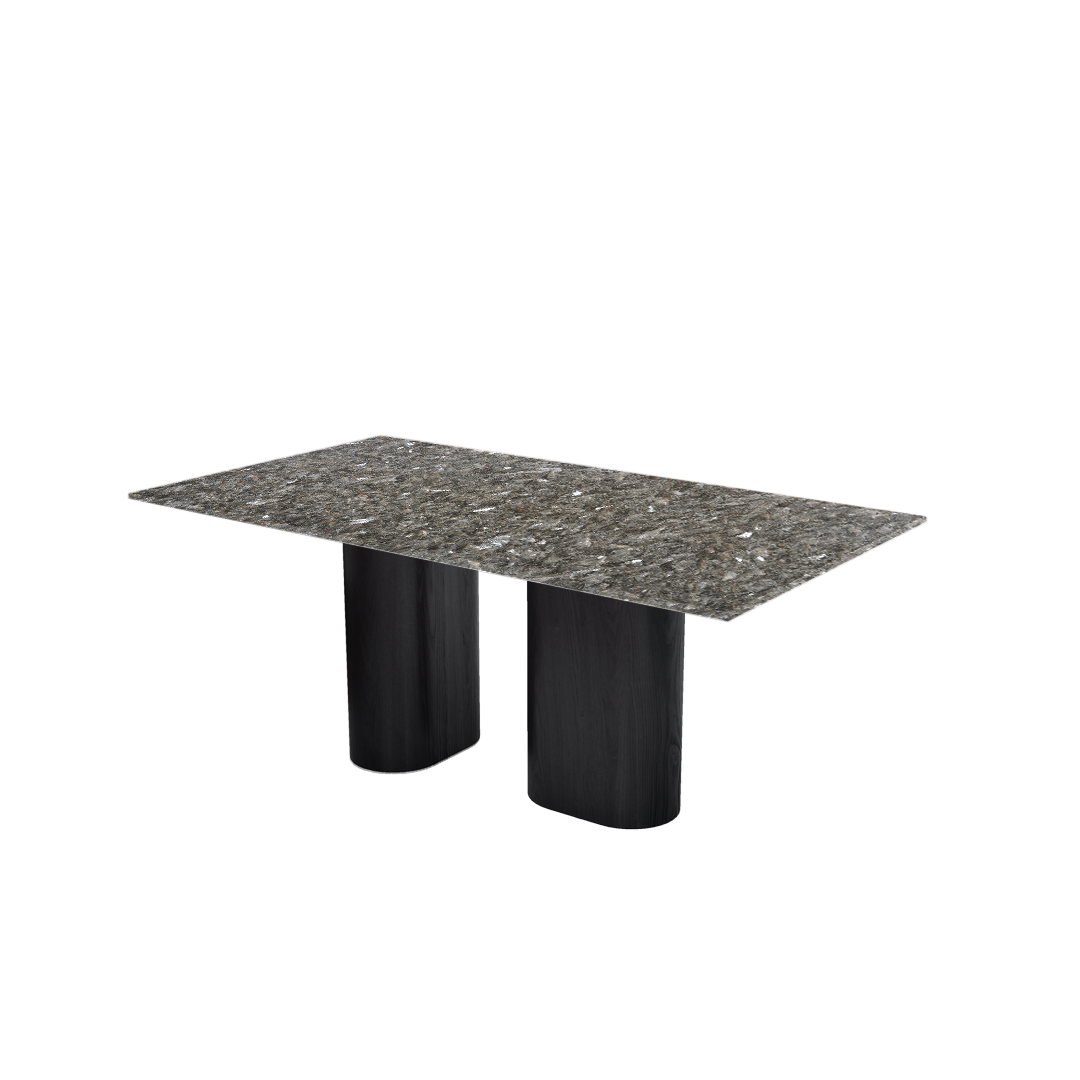 6ft Rectangular Pearl Stone Natural Marble Dining Table