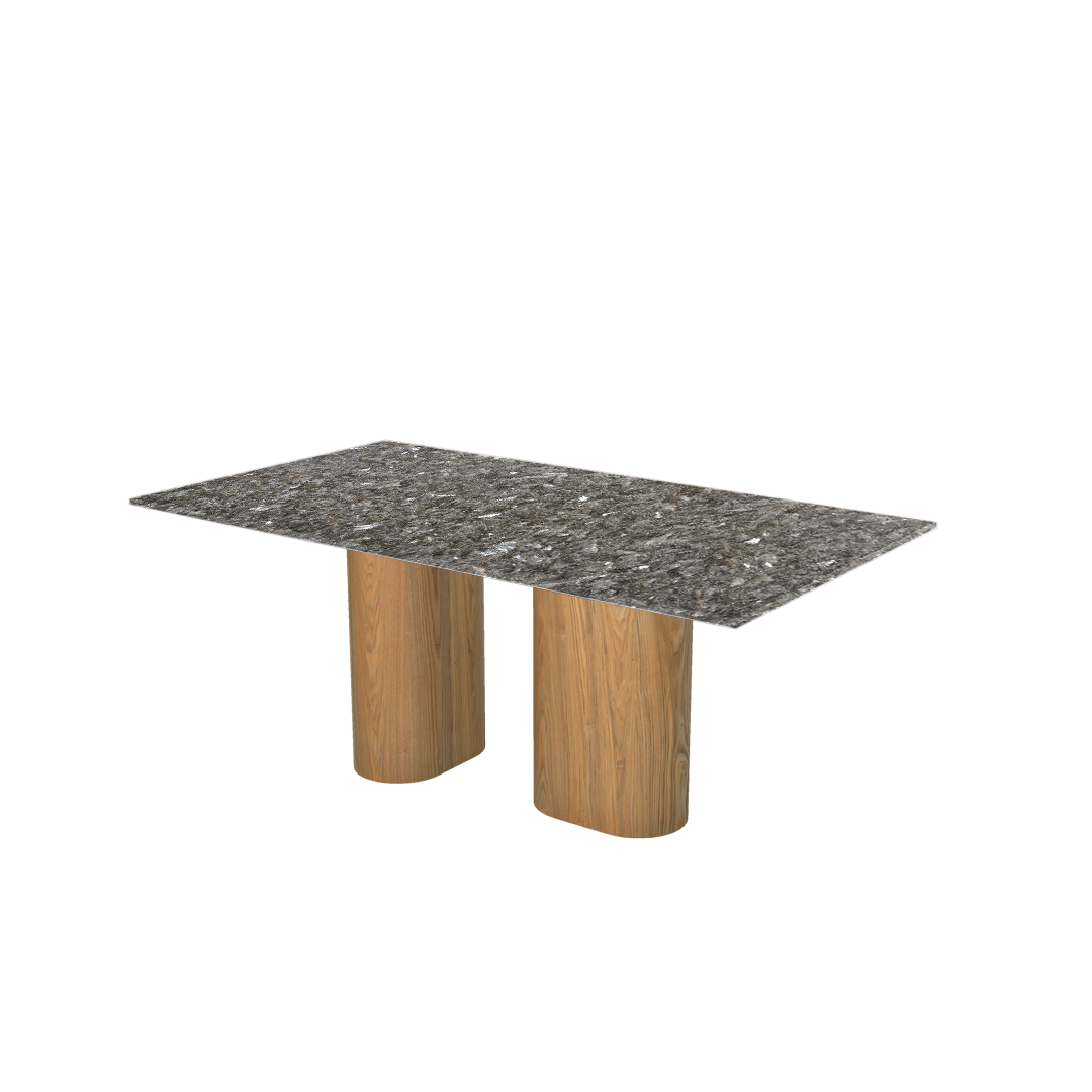 6ft Rectangular Pearl Stone Natural Marble Dining Table