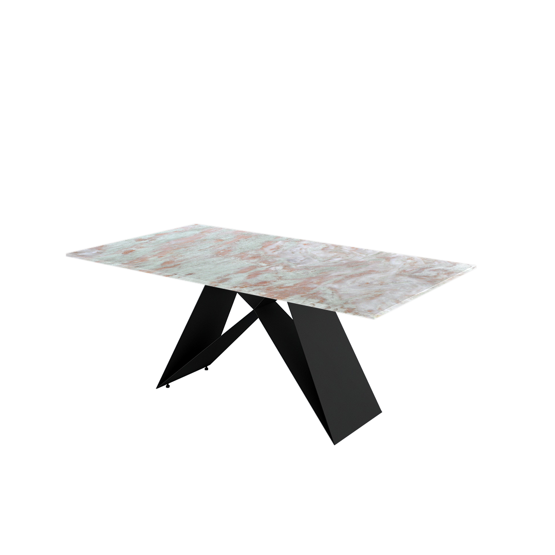 6ft Rectangular Pearl Stone Natural Marble Dining Table