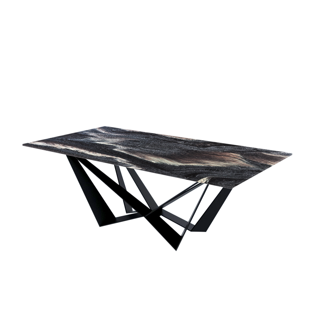 7ft Rectangular Kinawa Natural Marble Dining Table