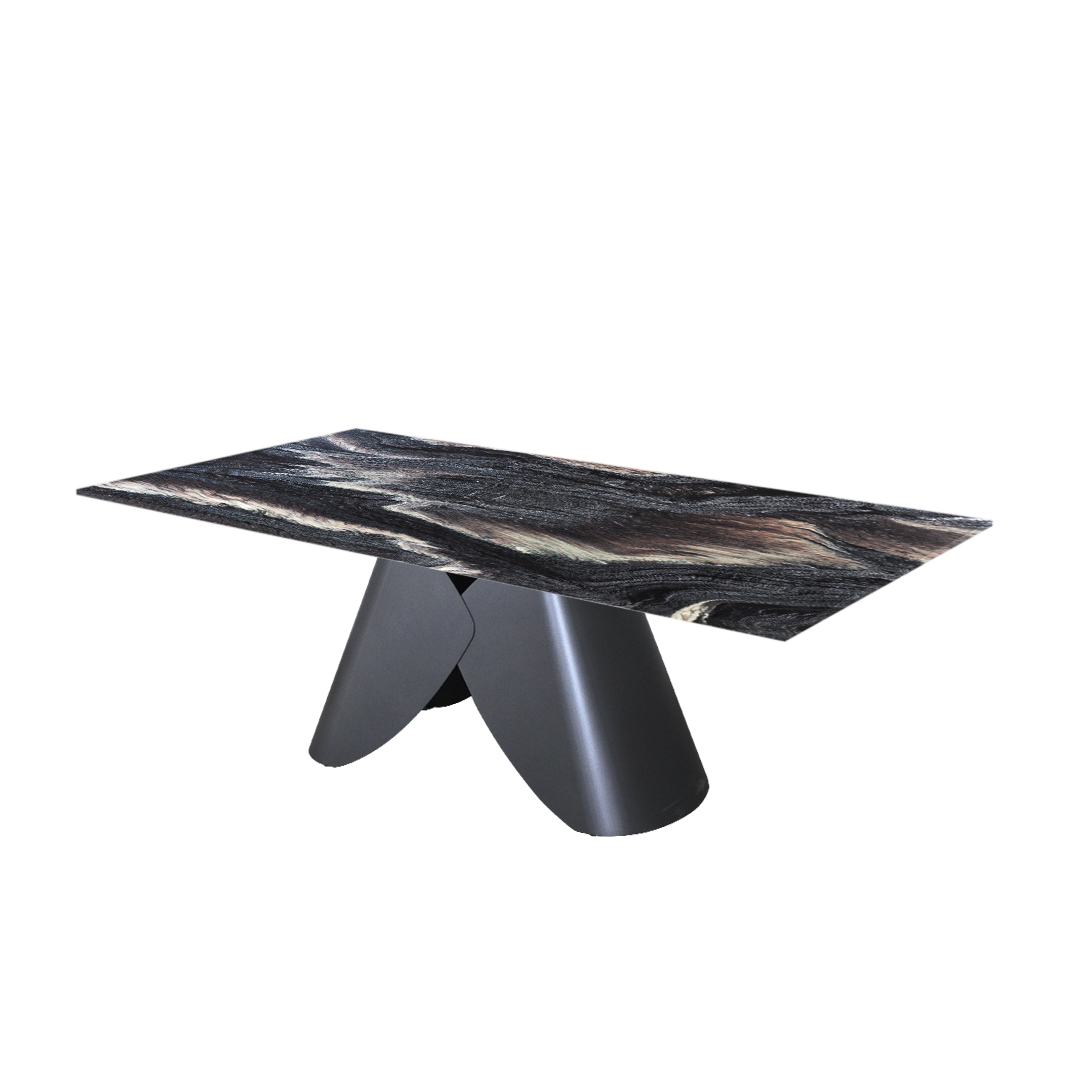 7ft Rectangular Kinawa Natural Marble Dining Table