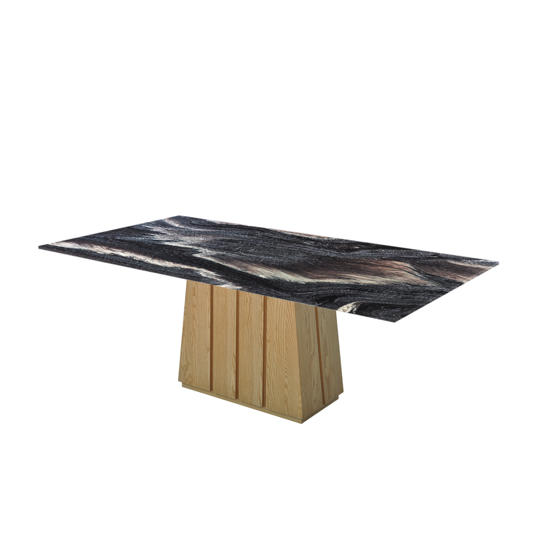 7ft Rectangular Kinawa Natural Marble Dining Table