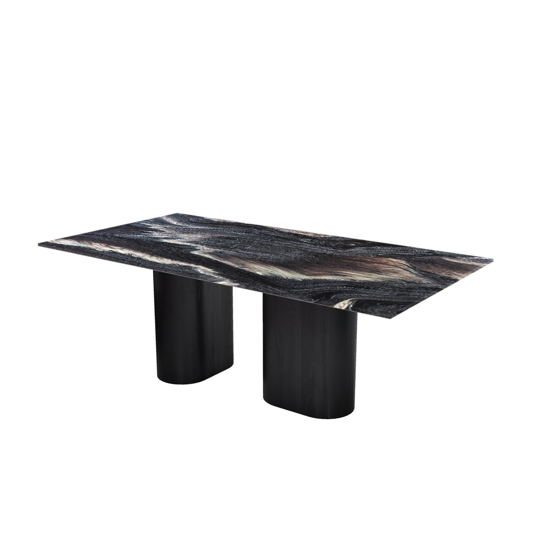 7ft Rectangular Kinawa Natural Marble Dining Table
