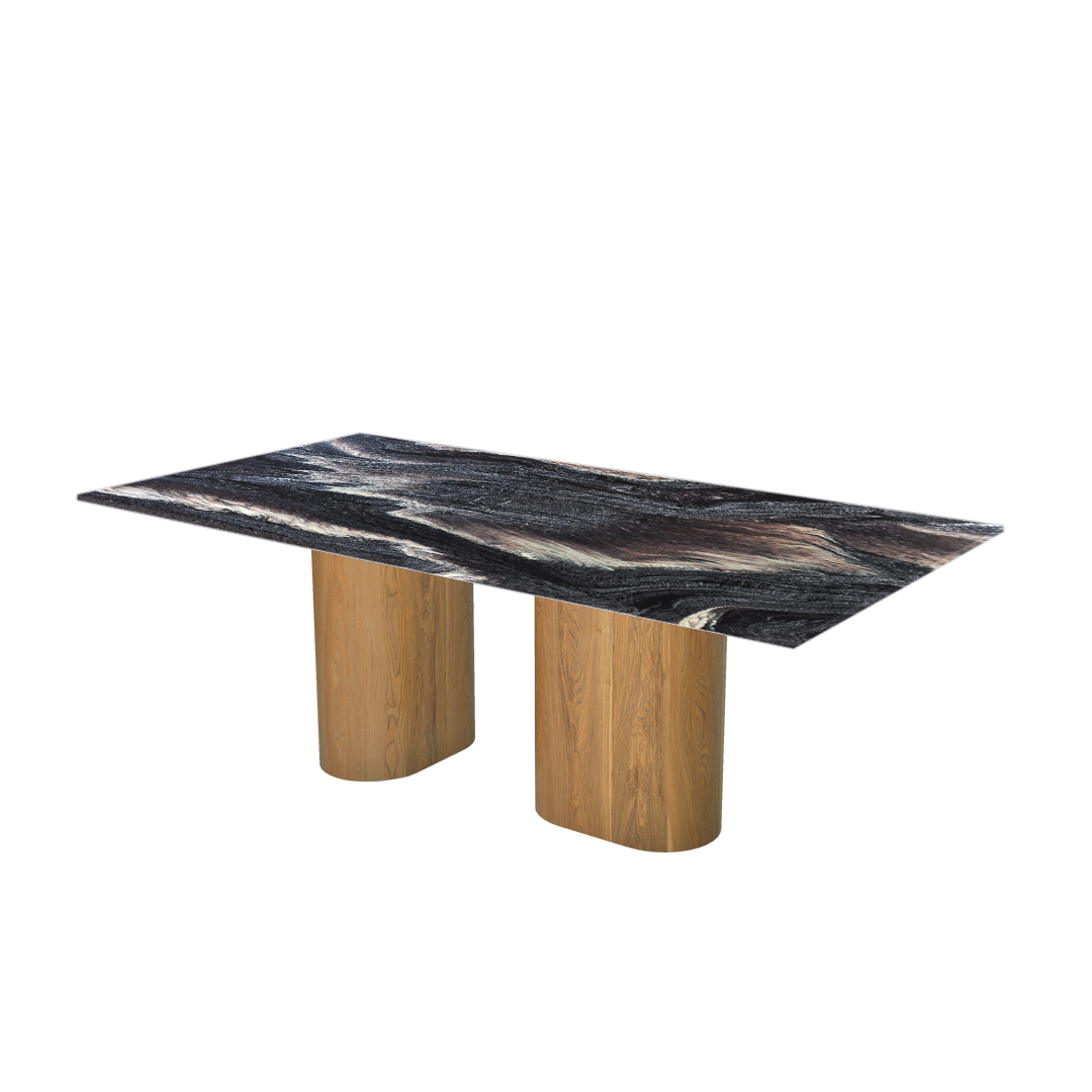 7ft Rectangular Kinawa Natural Marble Dining Table
