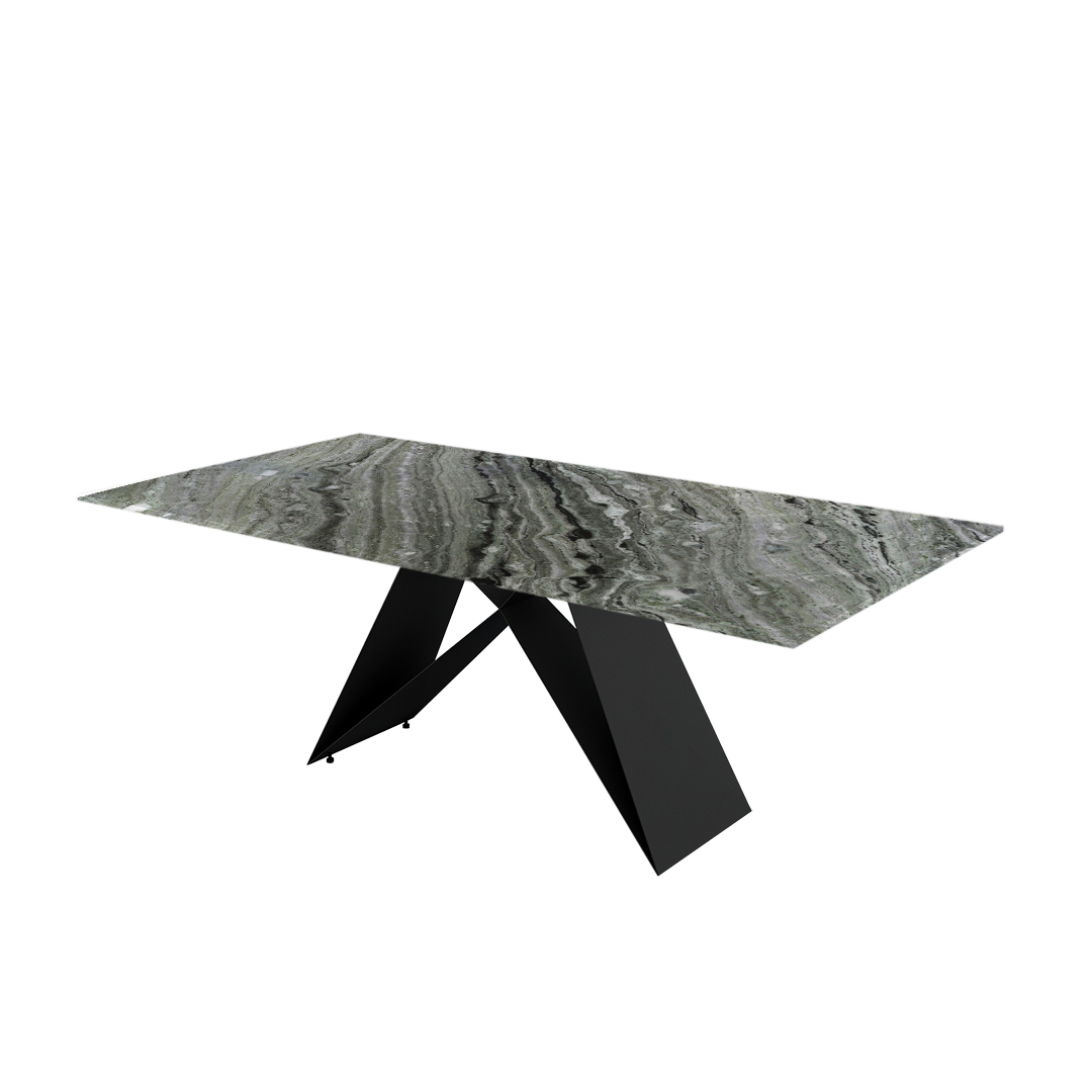 7ft Rectangular Verde Prato Natural Marble Dining Table