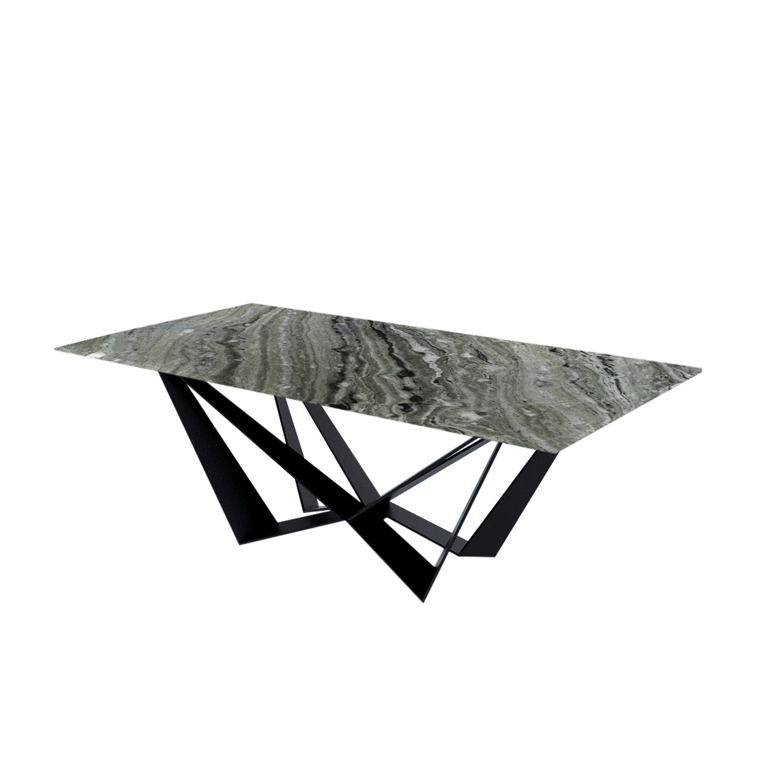 7ft Rectangular Verde Prato Natural Marble Dining Table