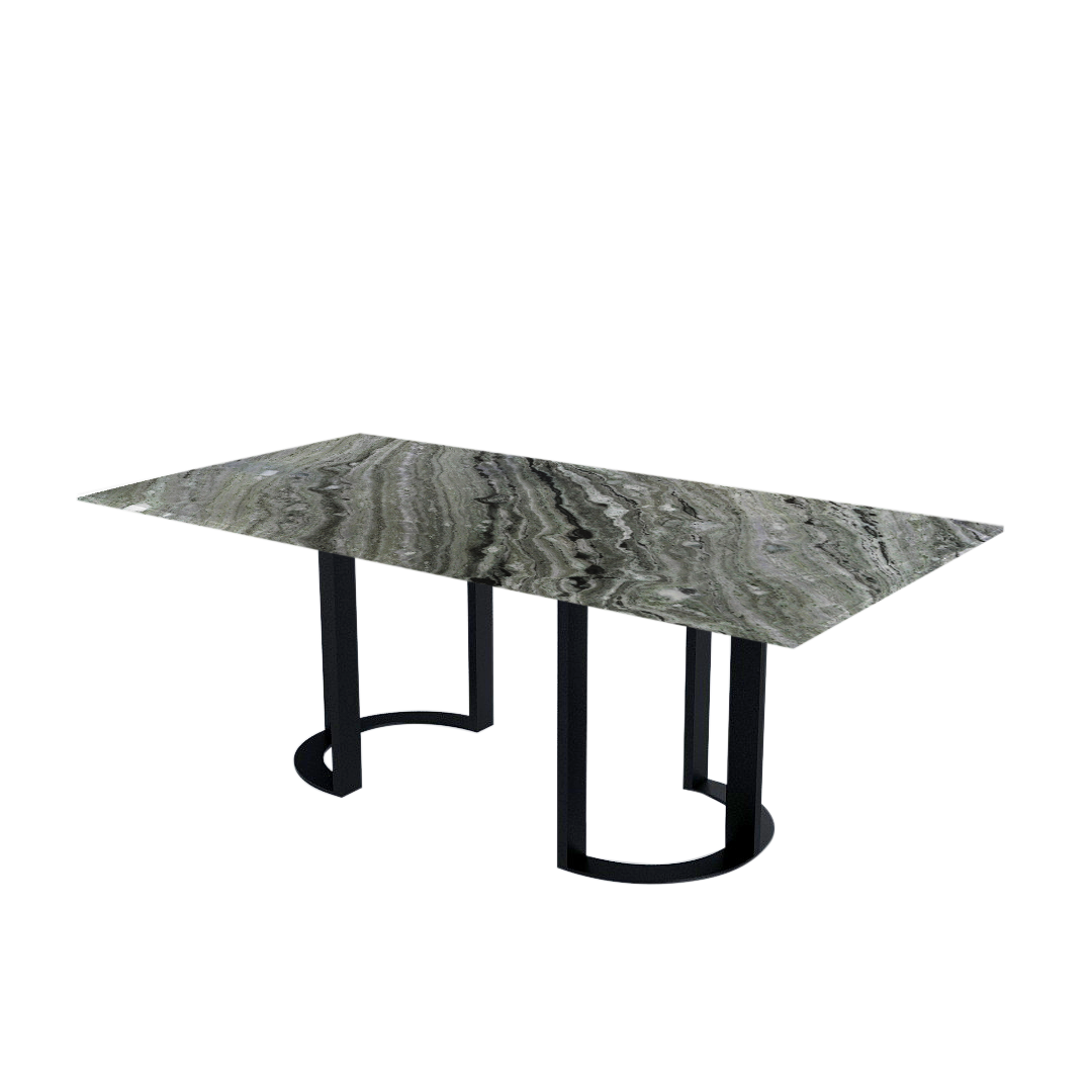 7ft Rectangular Verde Prato Natural Marble Dining Table