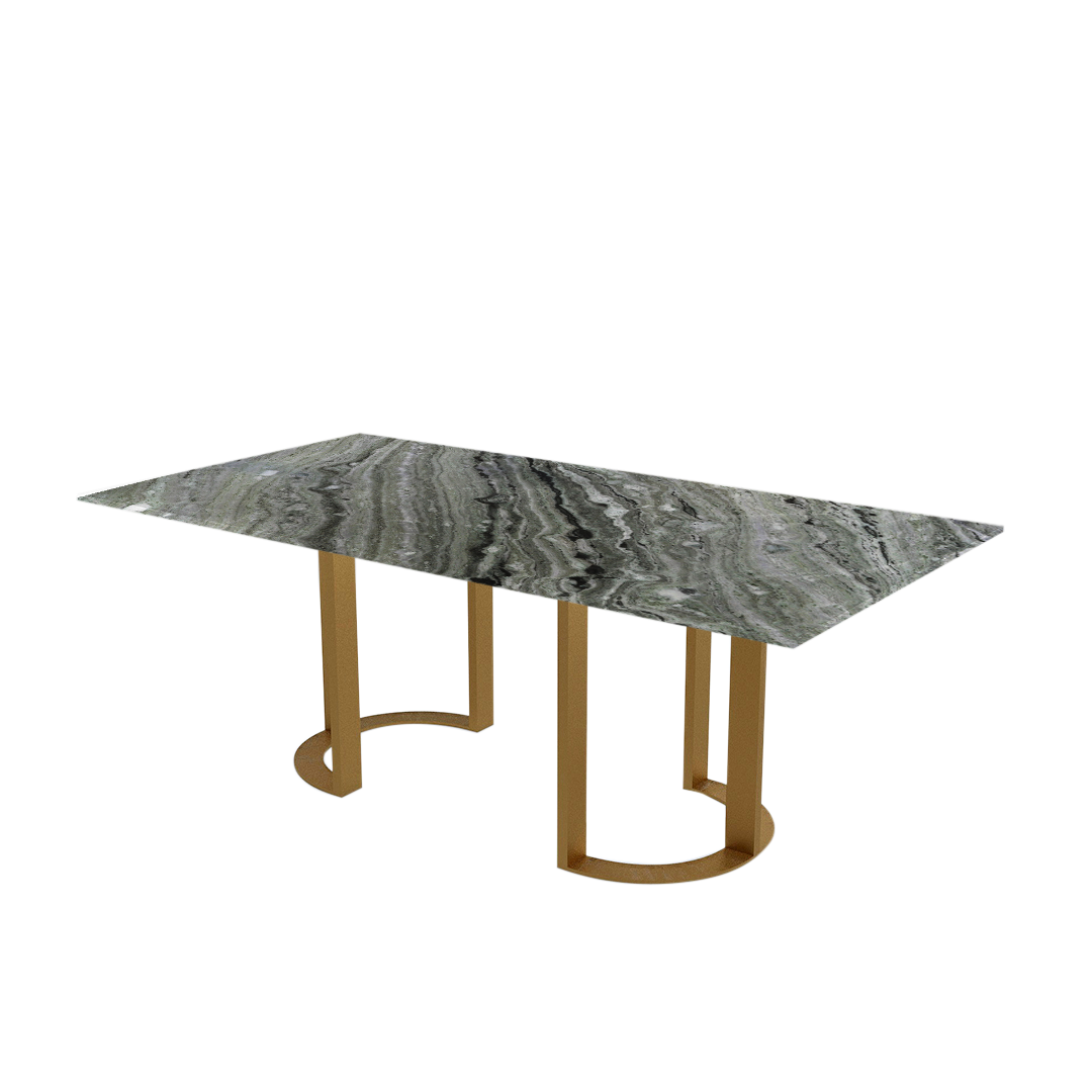 7ft Rectangular Verde Prato Natural Marble Dining Table
