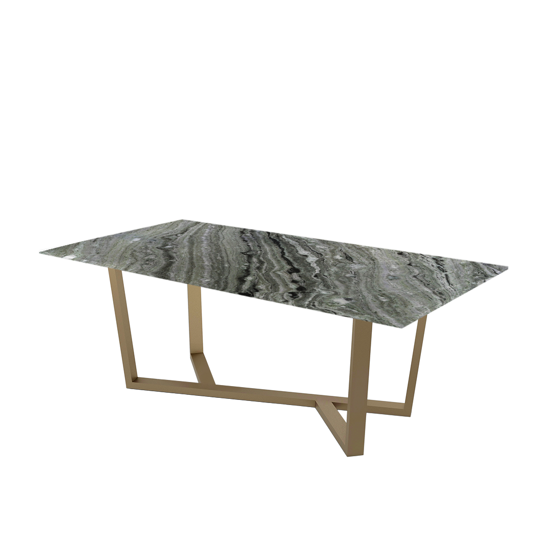 7ft Rectangular Verde Prato Natural Marble Dining Table