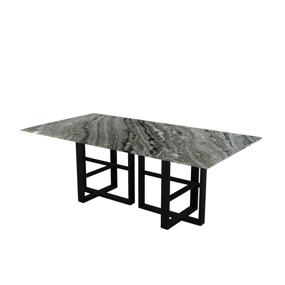 7ft Rectangular Verde Prato Natural Marble Dining Table