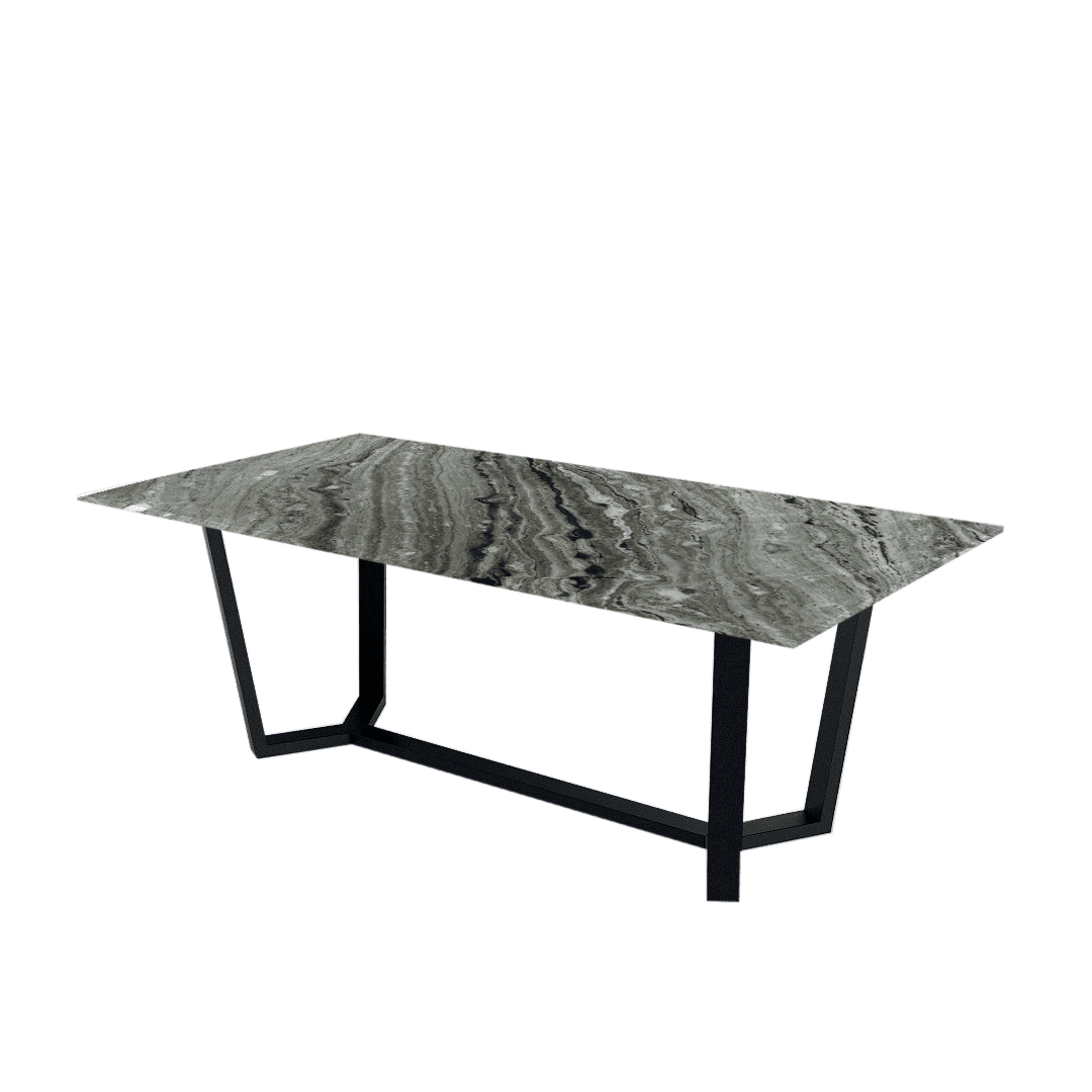 7ft Rectangular Verde Prato Natural Marble Dining Table