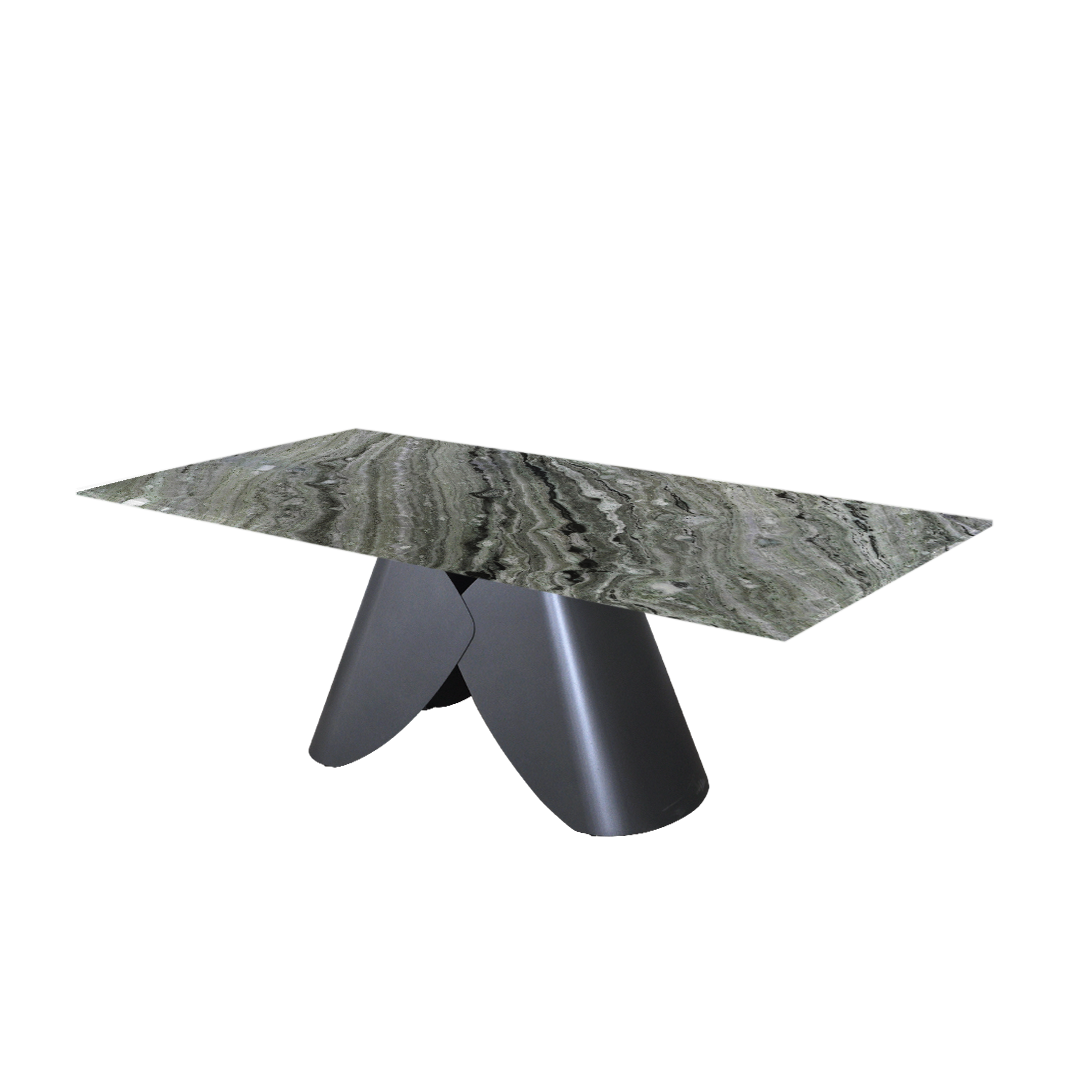 7ft Rectangular Verde Prato Natural Marble Dining Table