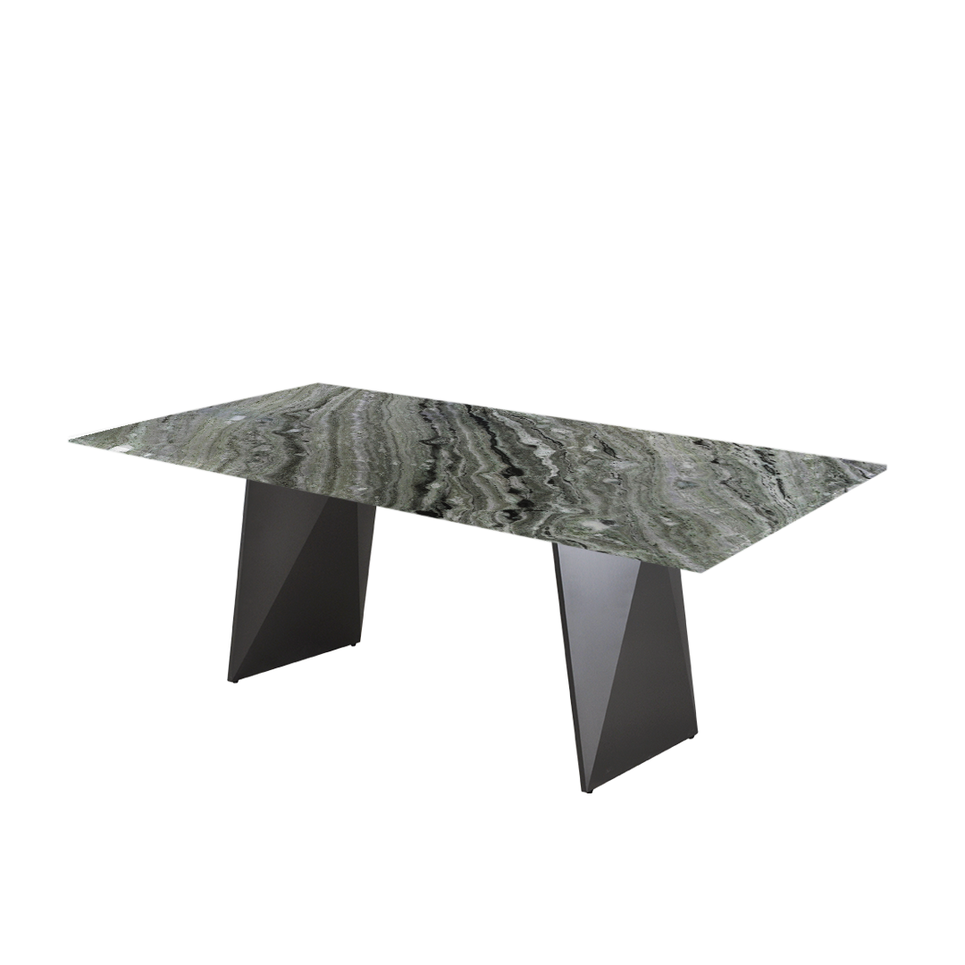 7ft Rectangular Verde Prato Natural Marble Dining Table