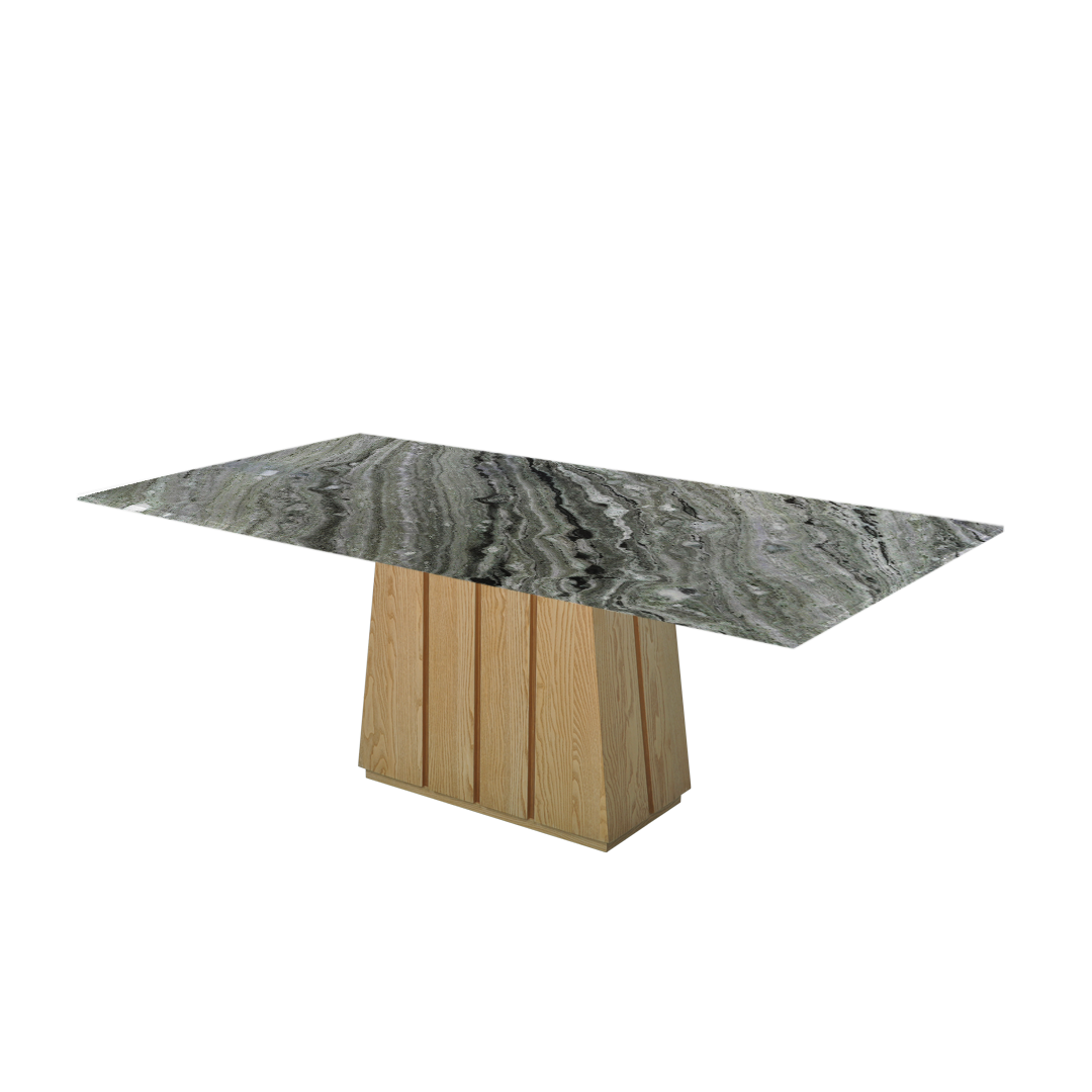 7ft Rectangular Verde Prato Natural Marble Dining Table