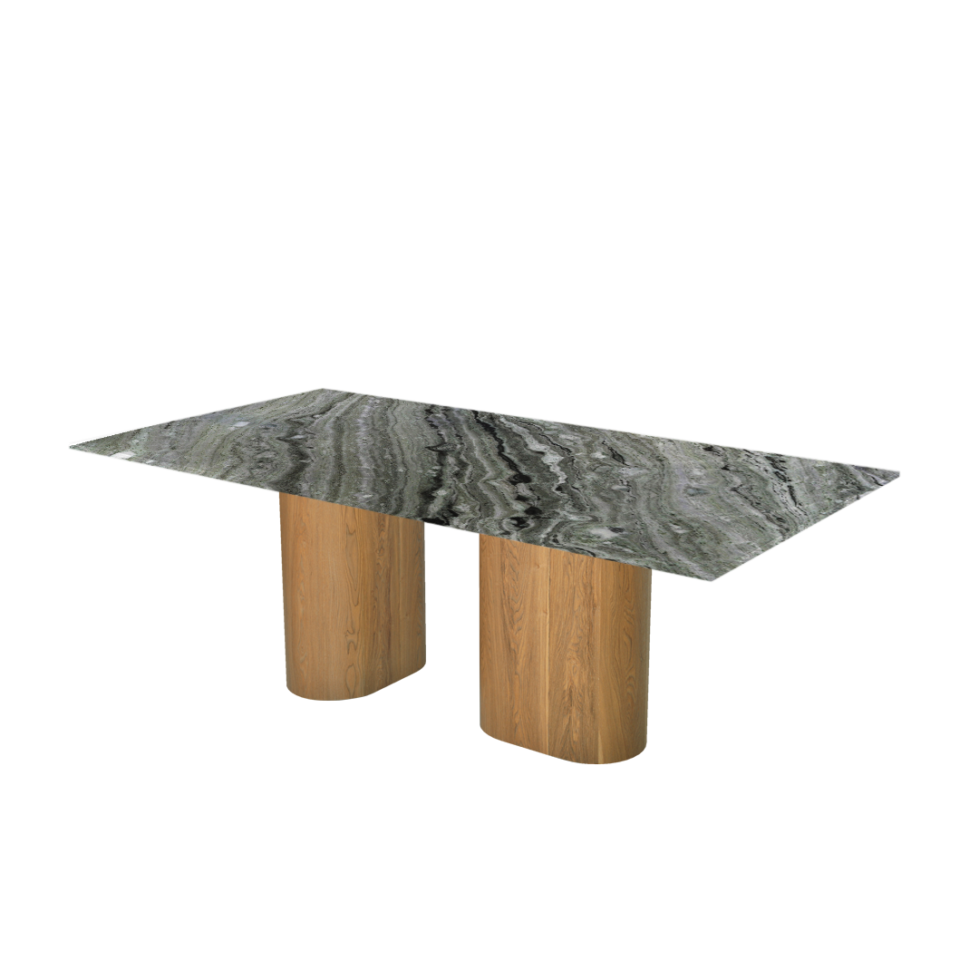 7ft Rectangular Verde Prato Natural Marble Dining Table