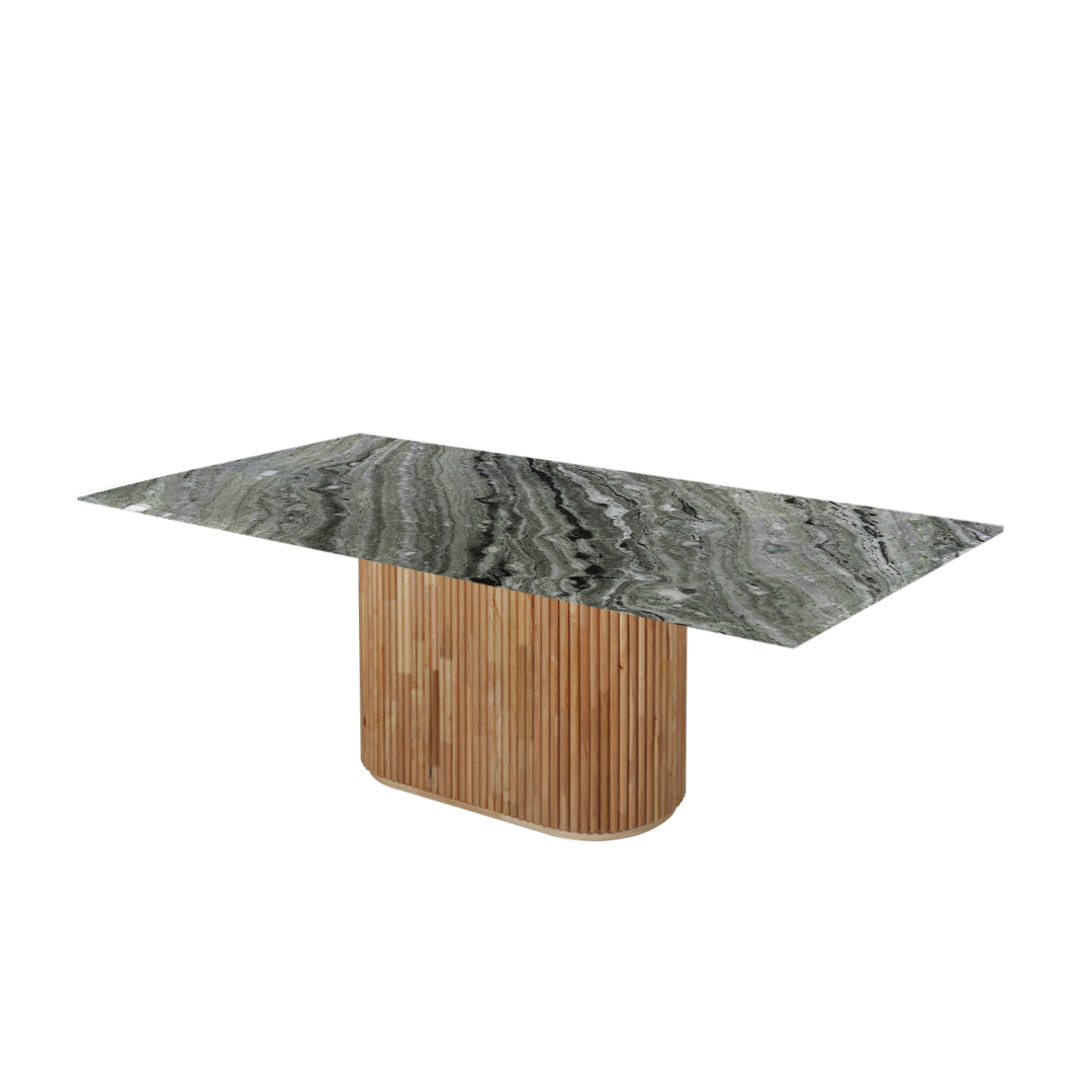 7ft Rectangular Verde Prato Natural Marble Dining Table