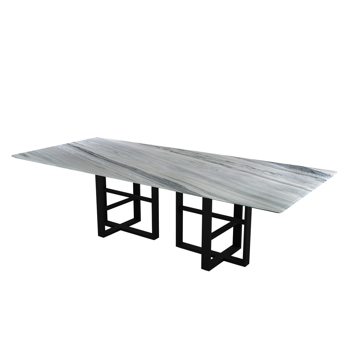 9ft Rectangular Palissandro Blue Natural Marble Dining Table