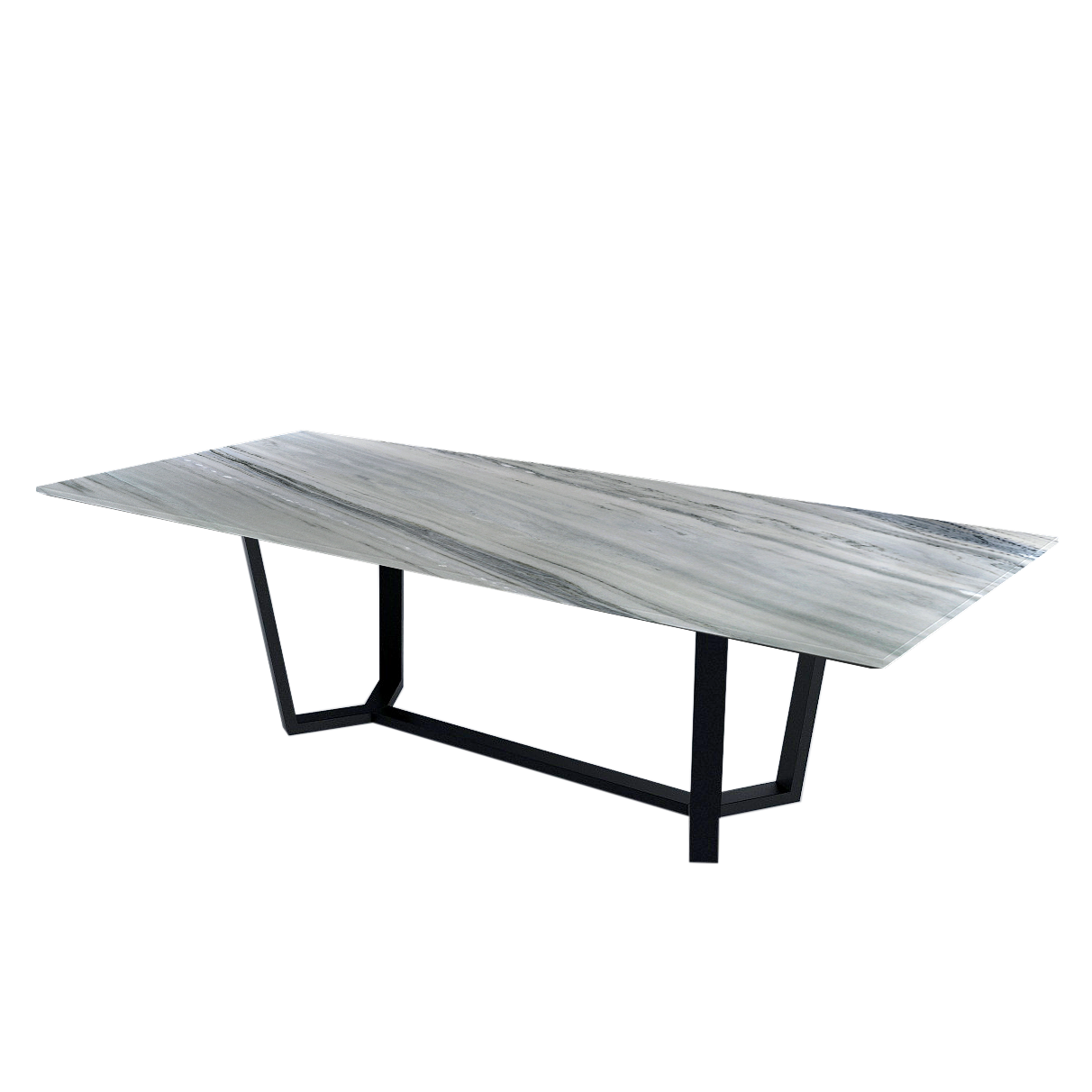 9ft Rectangular Palissandro Blue Natural Marble Dining Table