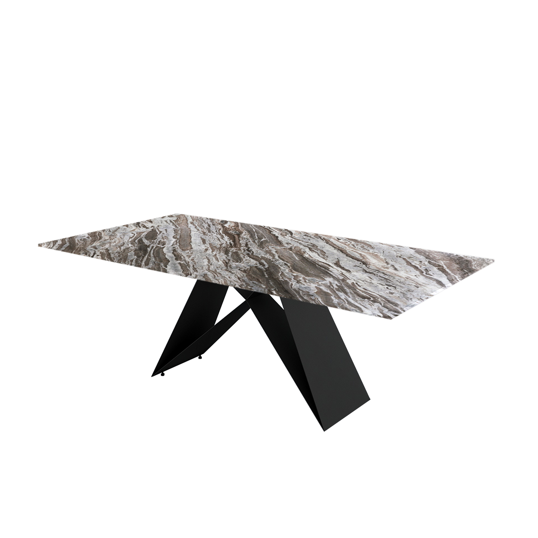7ft Rectangular Toronto Brown Natural Marble Dining Table