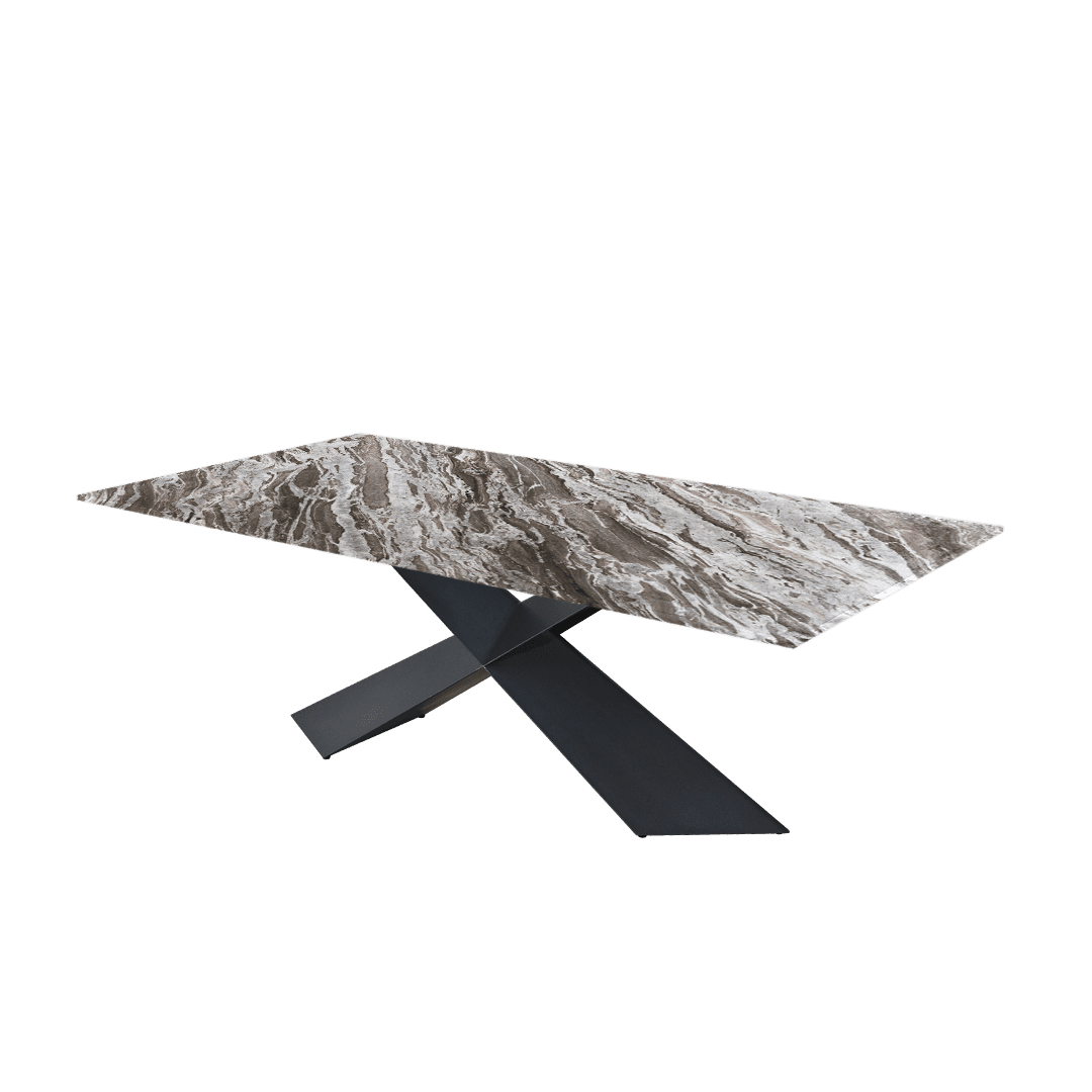 7ft Rectangular Toronto Brown Natural Marble Dining Table