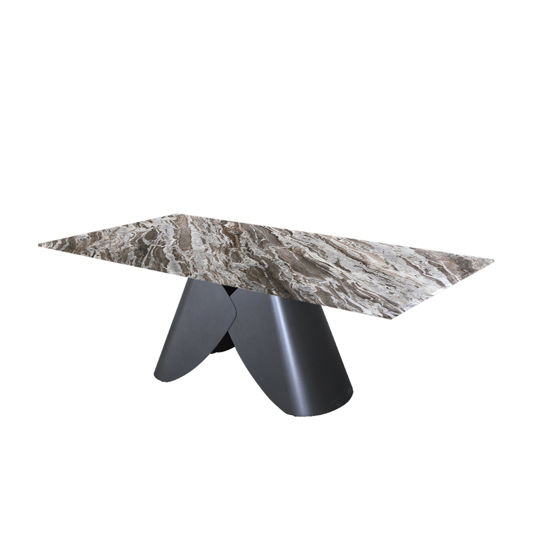 7ft Rectangular Toronto Brown Natural Marble Dining Table