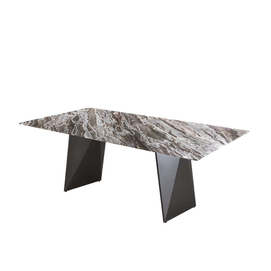 7ft Rectangular Toronto Brown Natural Marble Dining Table
