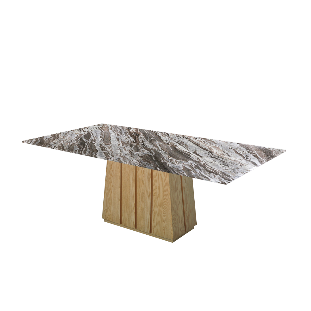 7ft Rectangular Toronto Brown Natural Marble Dining Table