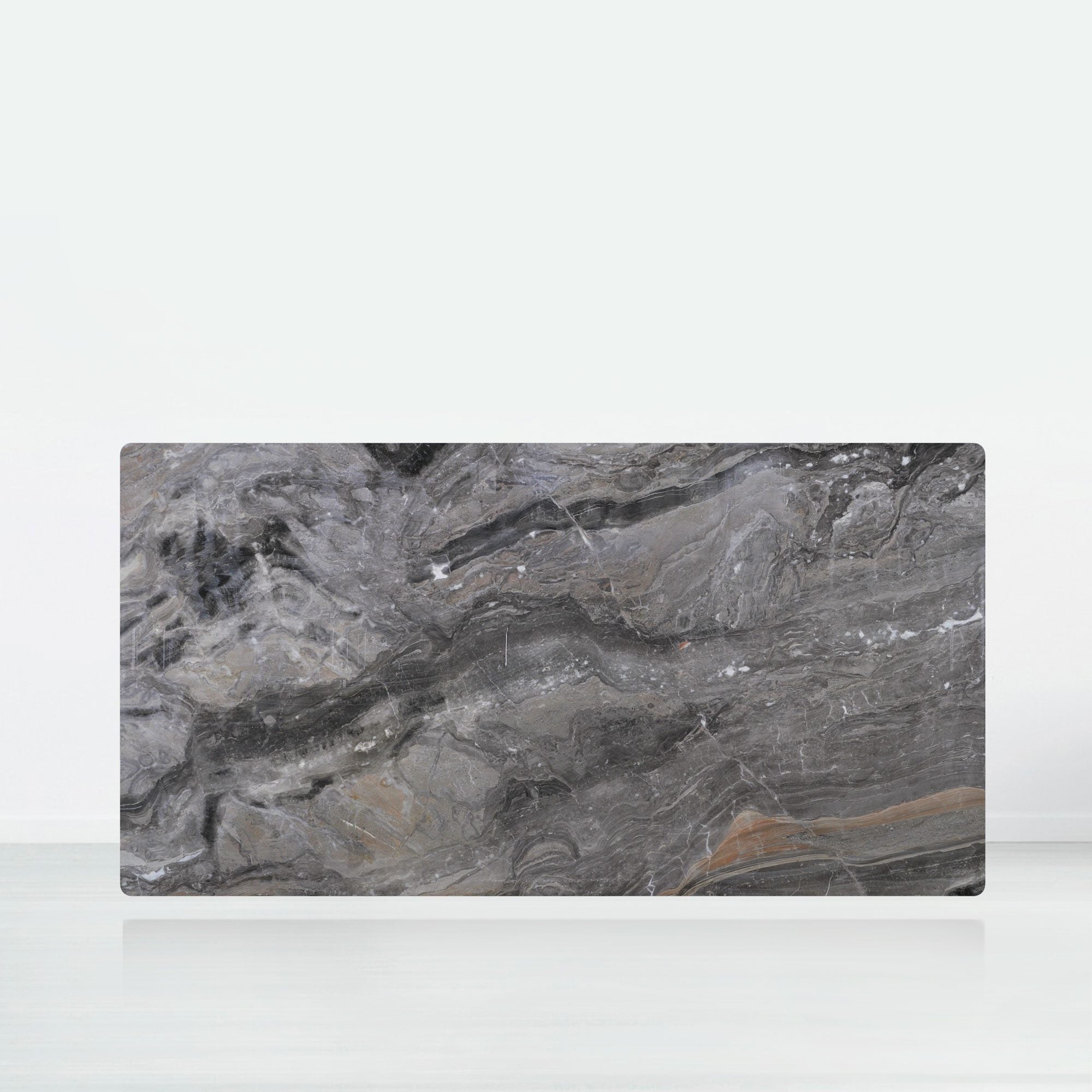 7ft Rectangular Venice Brown Natural Marble Dining Table