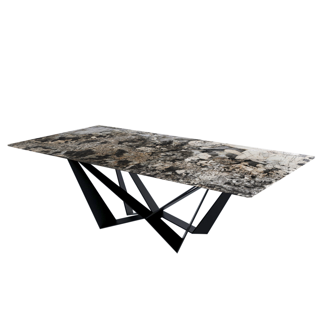 8ft Rectangular Pandora Natural Marble Dining Table