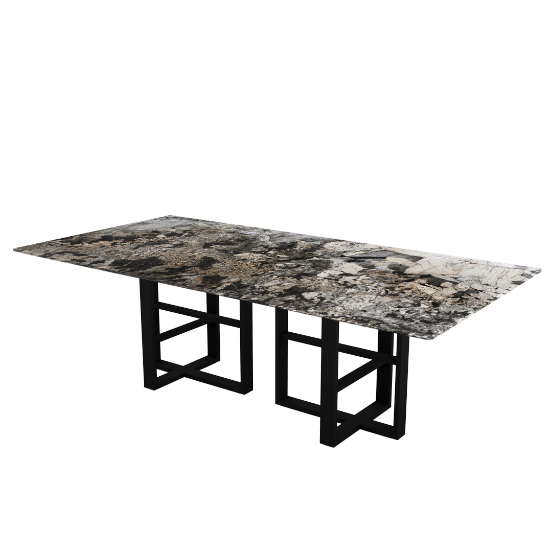 8ft Rectangular Pandora Natural Marble Dining Table