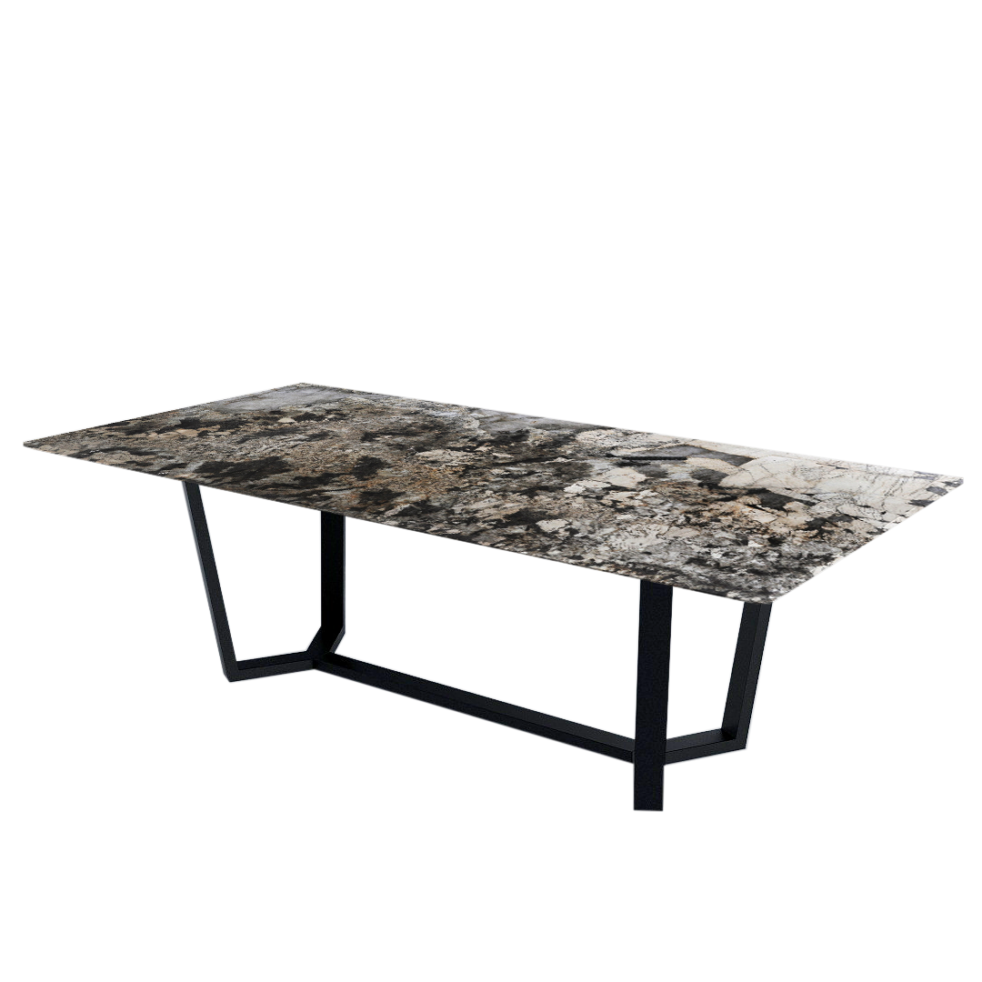 8ft Rectangular Pandora Natural Marble Dining Table