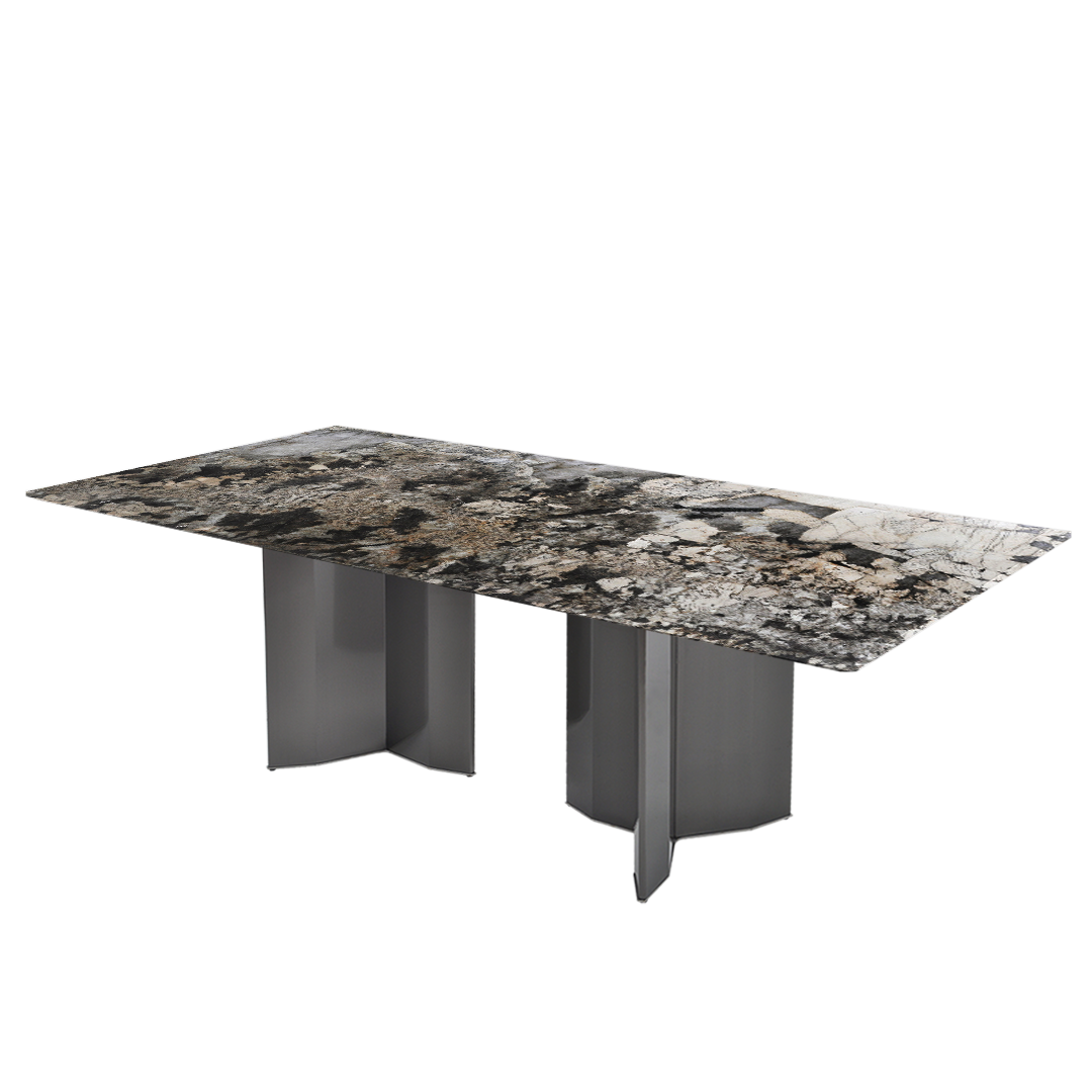 8ft Rectangular Pandora Natural Marble Dining Table